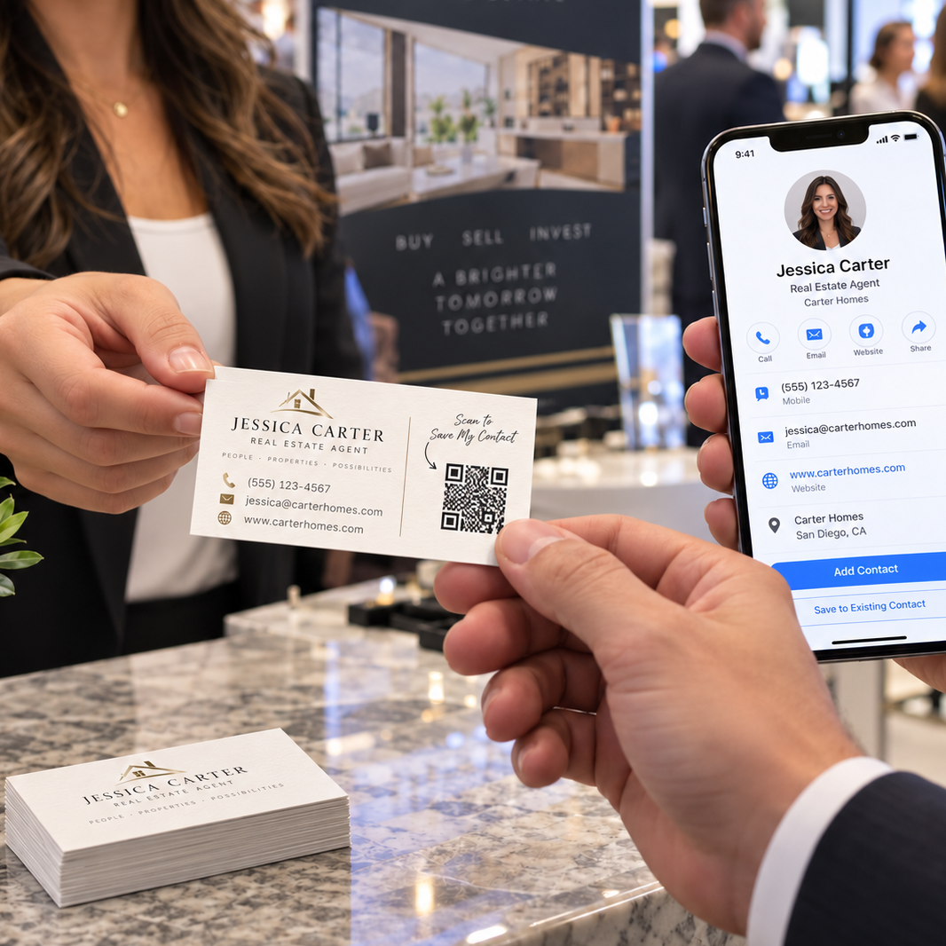 Paper QR code business cards that share you contact information when scanned. Fast turnaround and low prices.