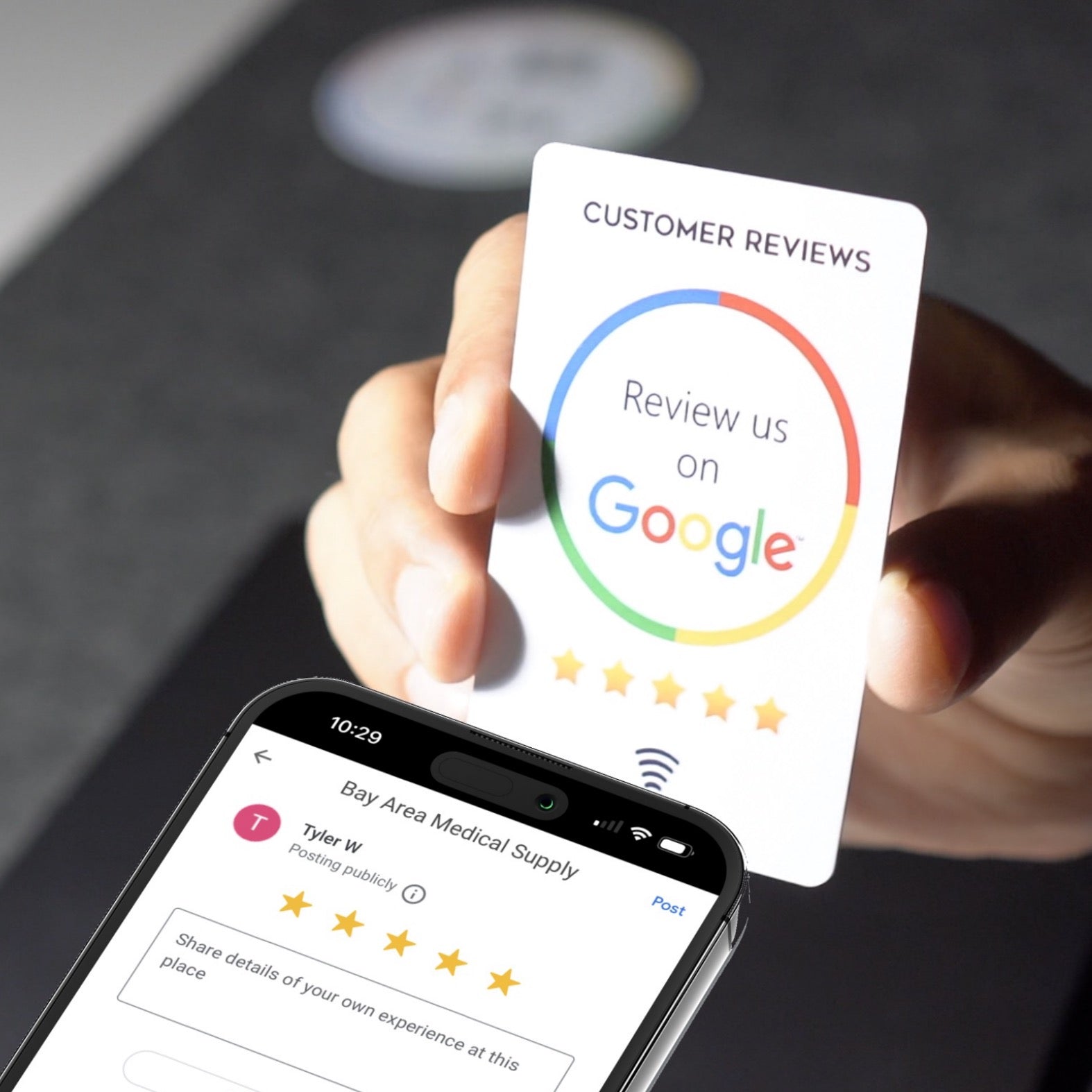 Credit card sized tap google card & Tap review card, Google Review, Tap Card