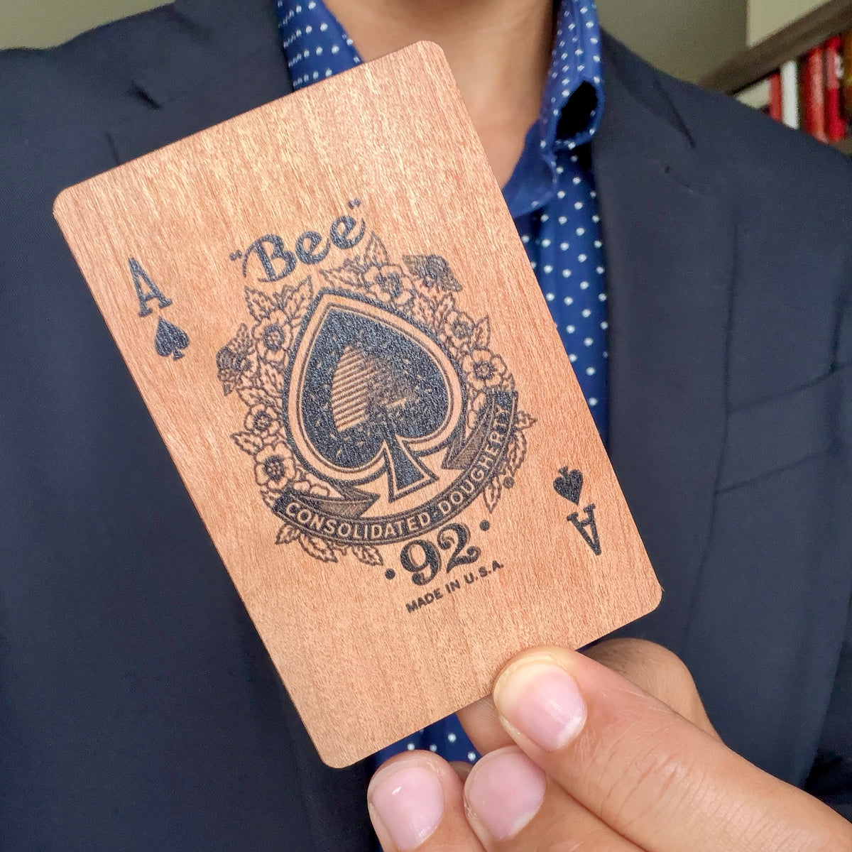 Custom Cherry wood nfc tap business card, tap to share contact info and digital profile. Custom artwork and logo in full color with a UV printed color edge to edge