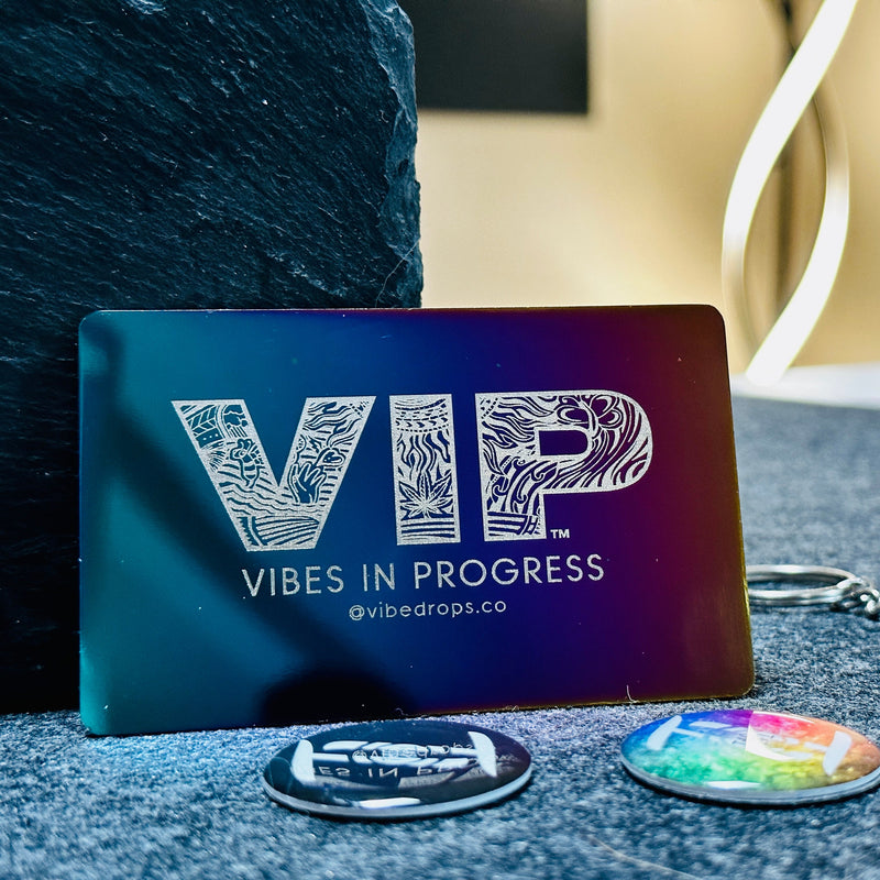 Custom engraved Iridescent chrome NFC Card, tap to share contact information and digital profile