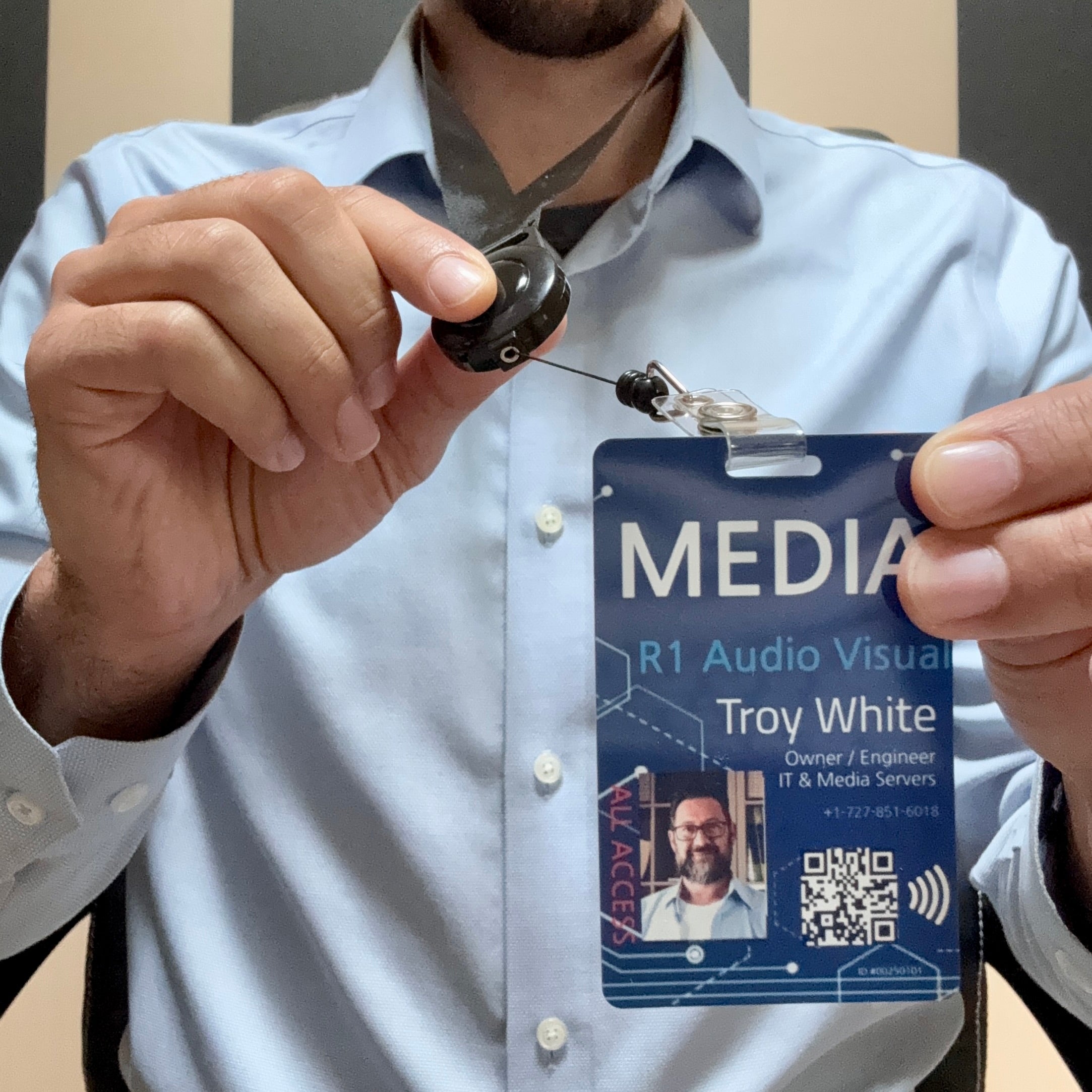 Tap card on lanyard, tap lanyard for networking digital business cards