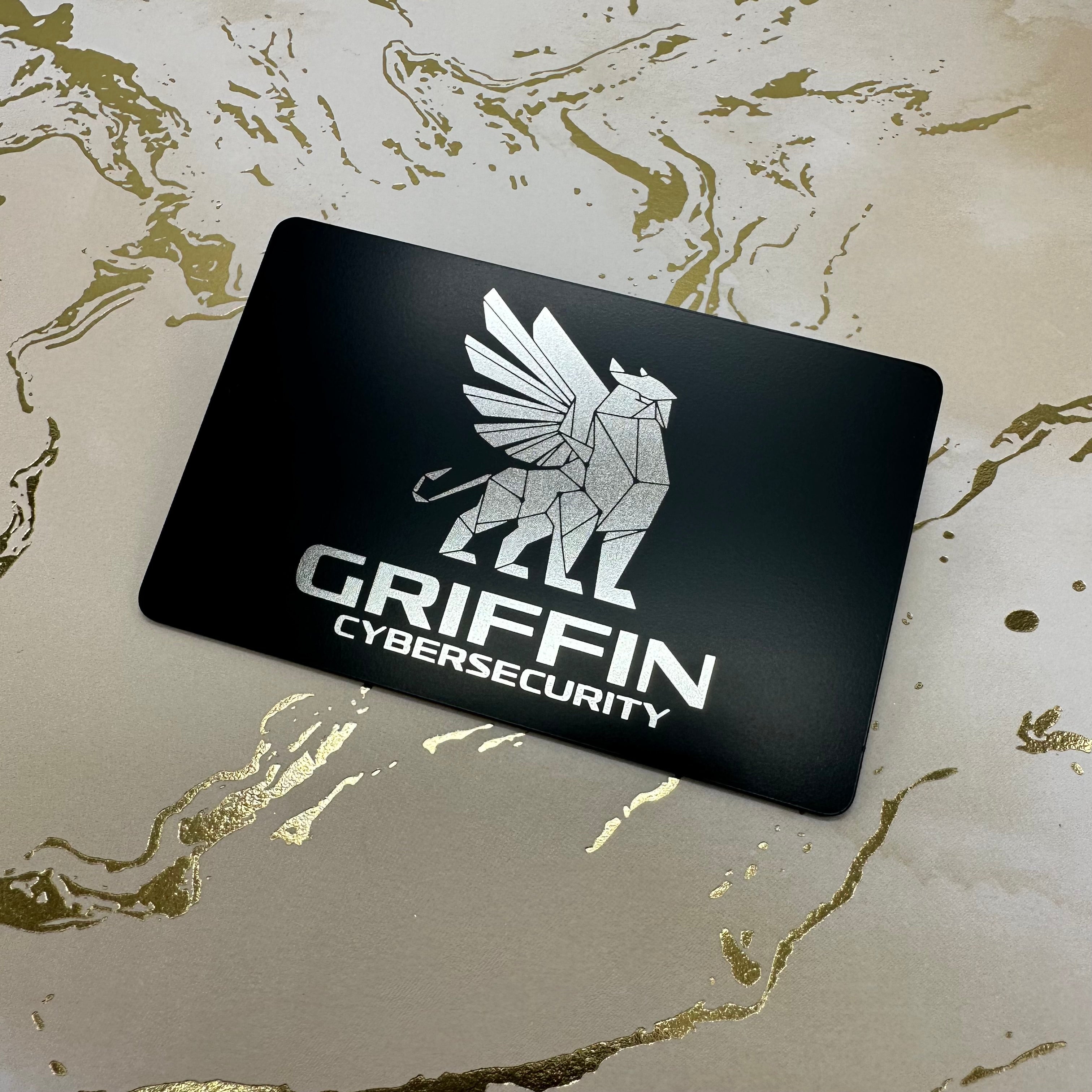 Custom Black steel tap business card, engraves silver on black. tap to share contact information and digital business card