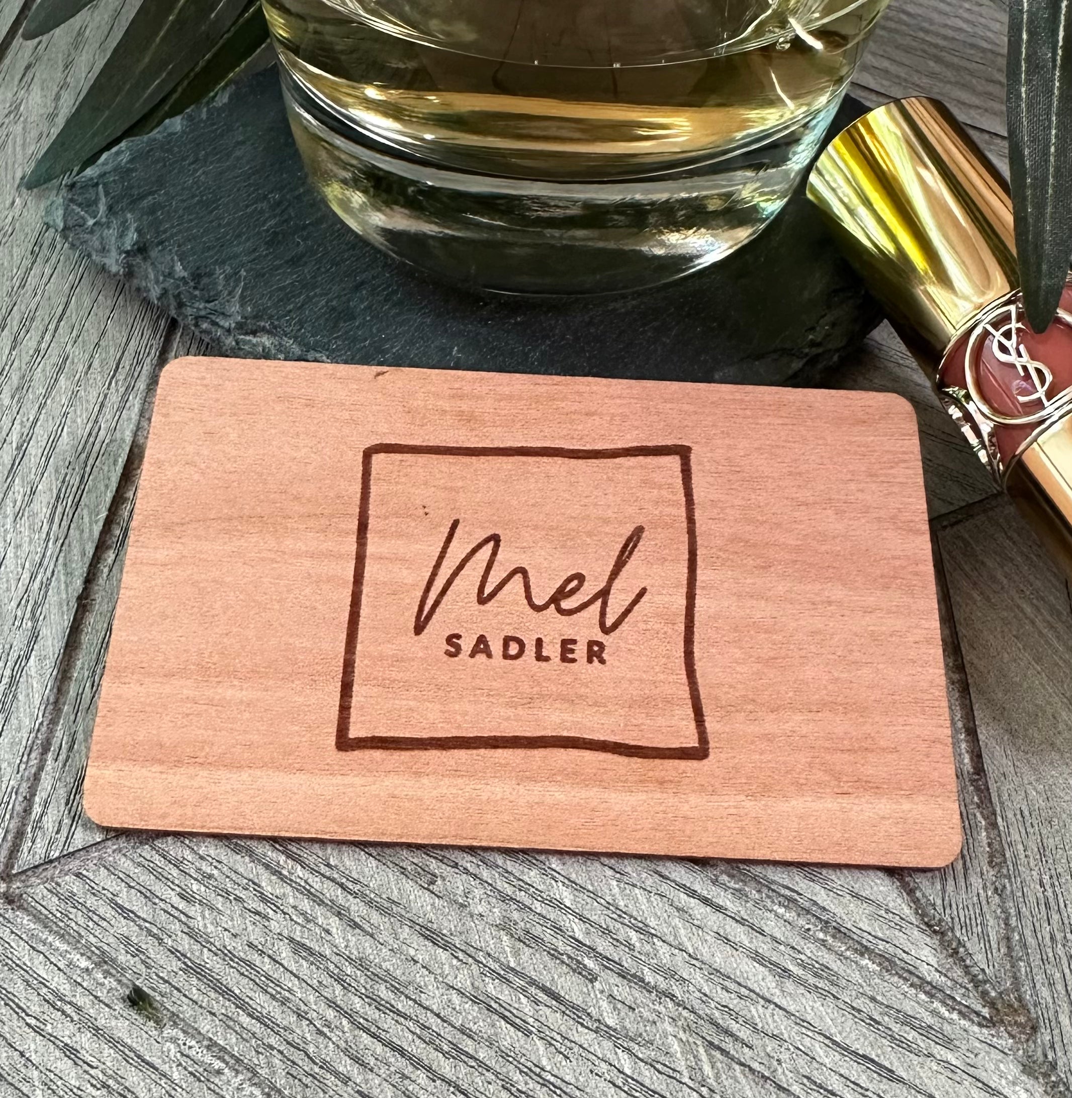 Custom Cherry wood nfc tap business card, tap to share contact info and digital profile. burn engrave