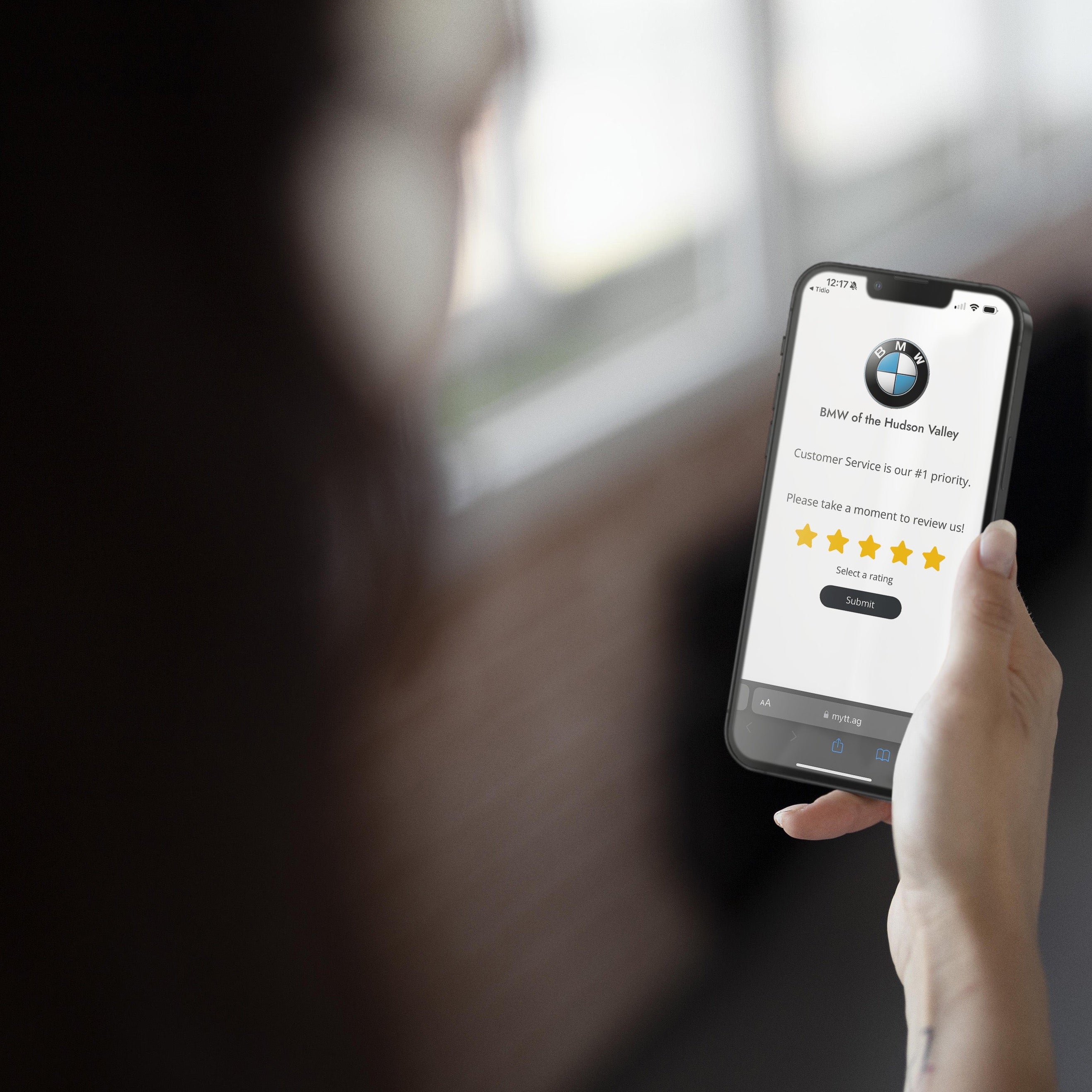 Google review profile on a tap item