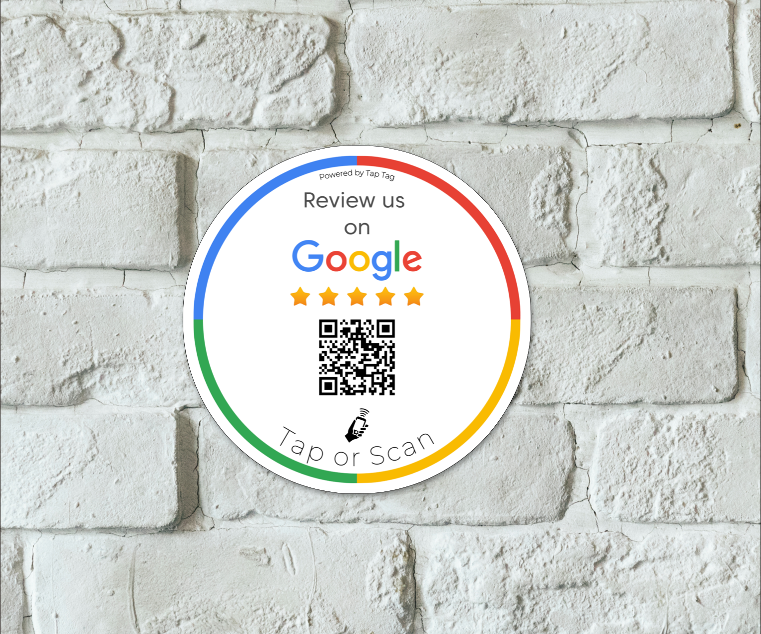 Tap Google review counter Plate, Counter sign, Tap for reviews. Sticky backside