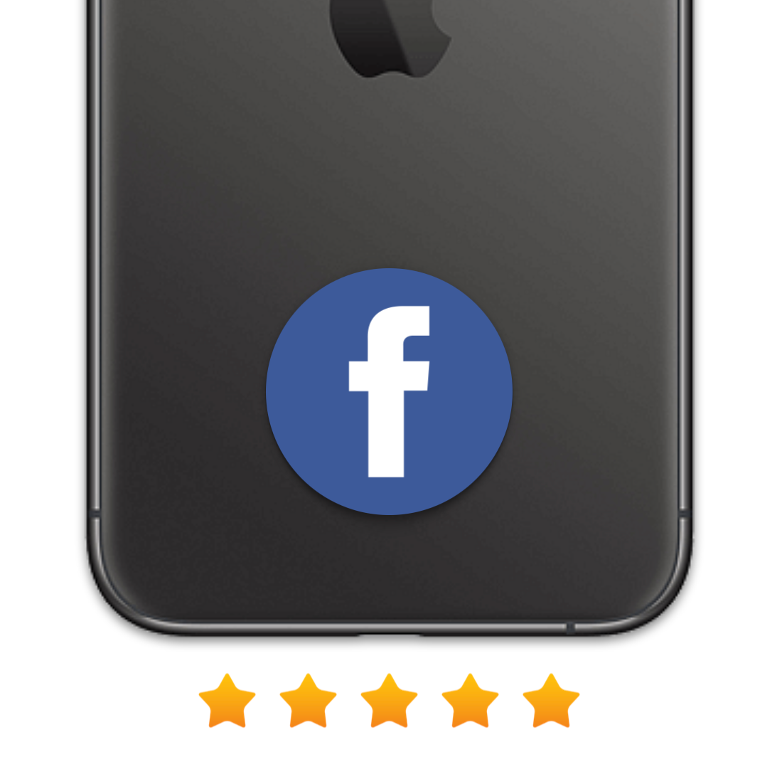 Sticky Facebook review Tap Tags. 30mm in size, tap to leave a google review to increase SEO