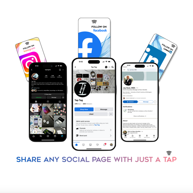Tap Social Card - Facebook, Instagram & More