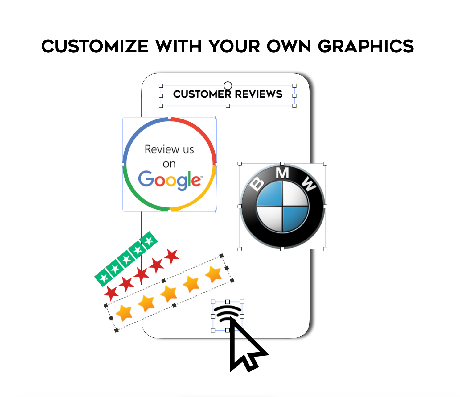Custom tap review cards for google, yelp, TripAdvisor, and more