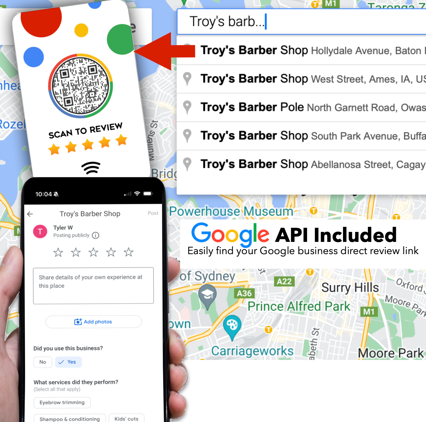 Interchangeable Tap Review Card & QR