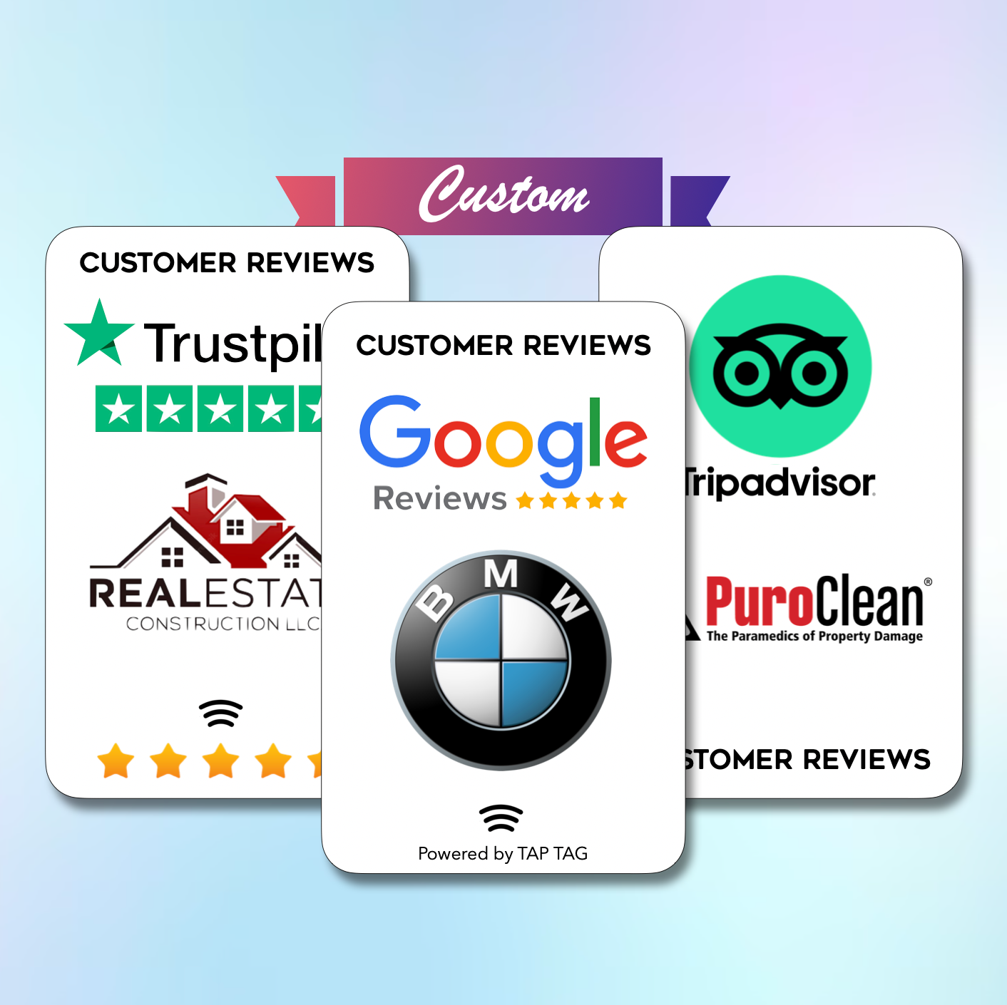 Custom google card, upload your own logo to a tap google card