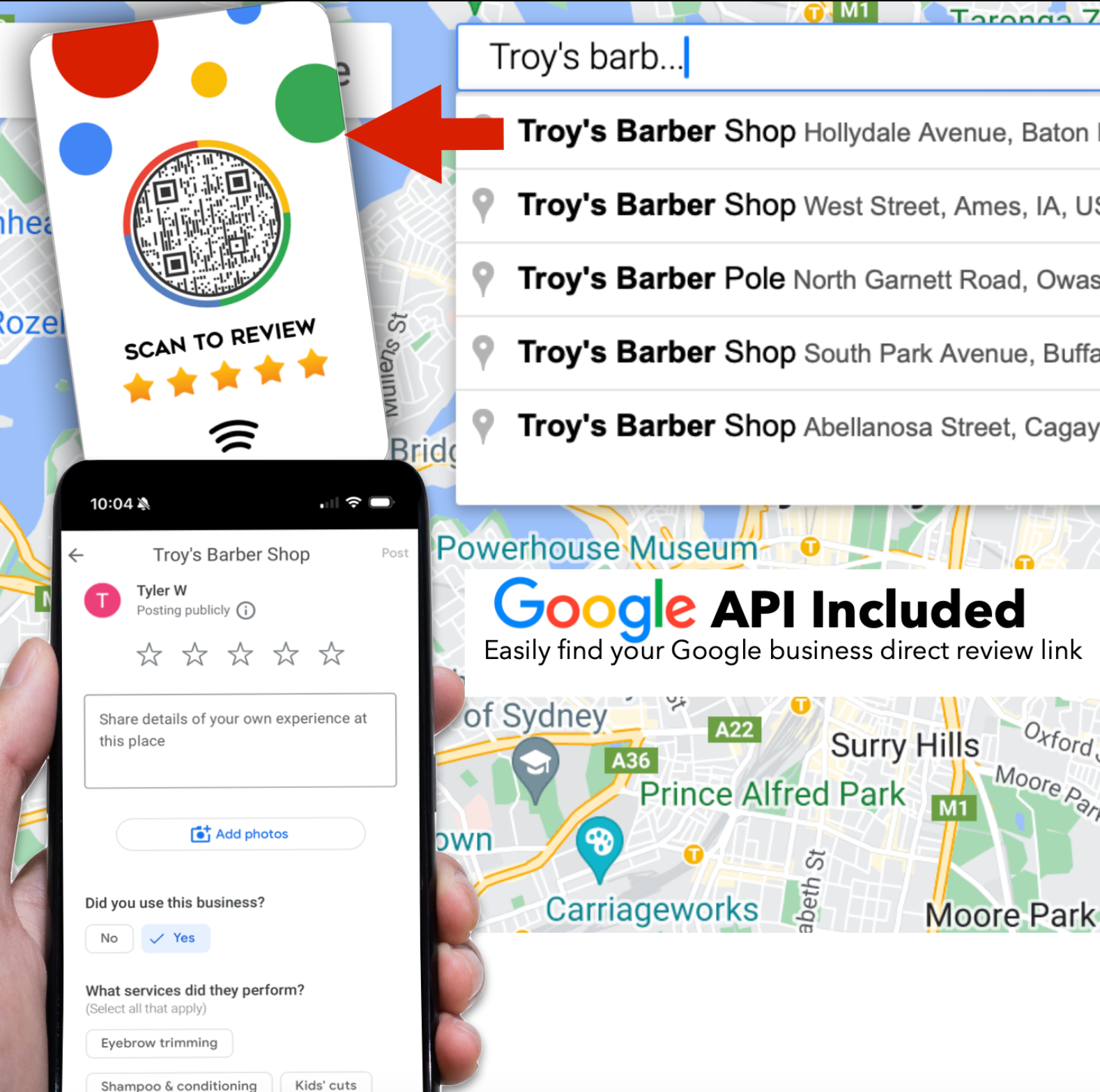 Setting up google review card