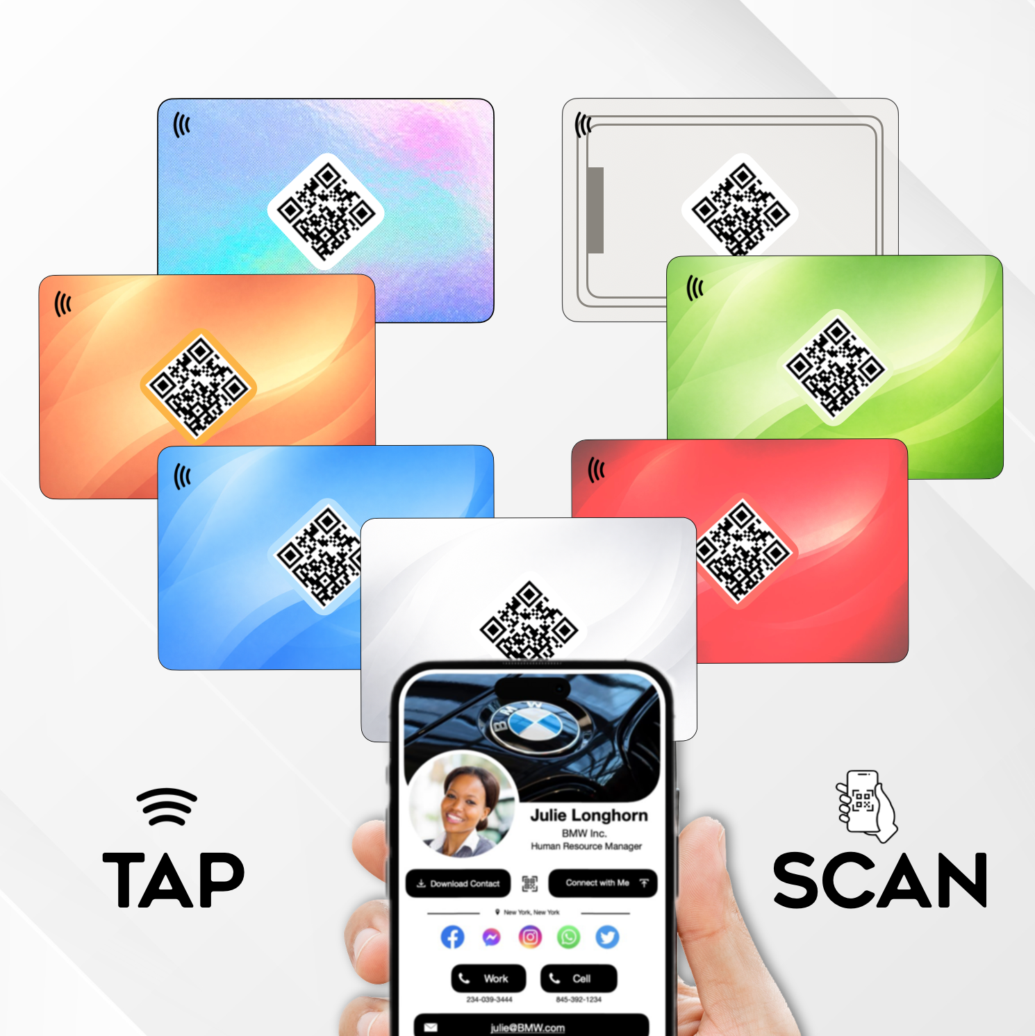 Tap Business Card. Tap to see websites, contact info, google reviews, anything. Comes in 7 different colors Lightweight and affordable costs. Comes with free digital business card dashboard to manage content. Selection