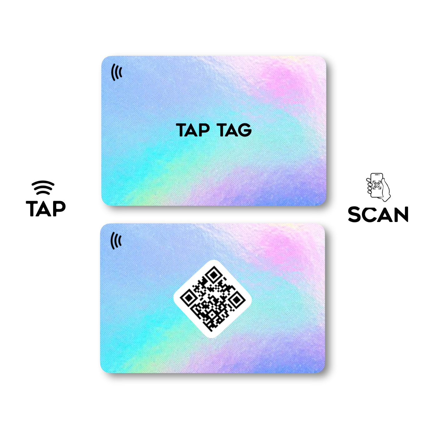 Tap Business Card. Tap to see websites, contact info, google reviews, anything. Comes in 7 different colors Lightweight and affordable costs. Comes with free digital business card dashboard to manage content. White card. Holographic