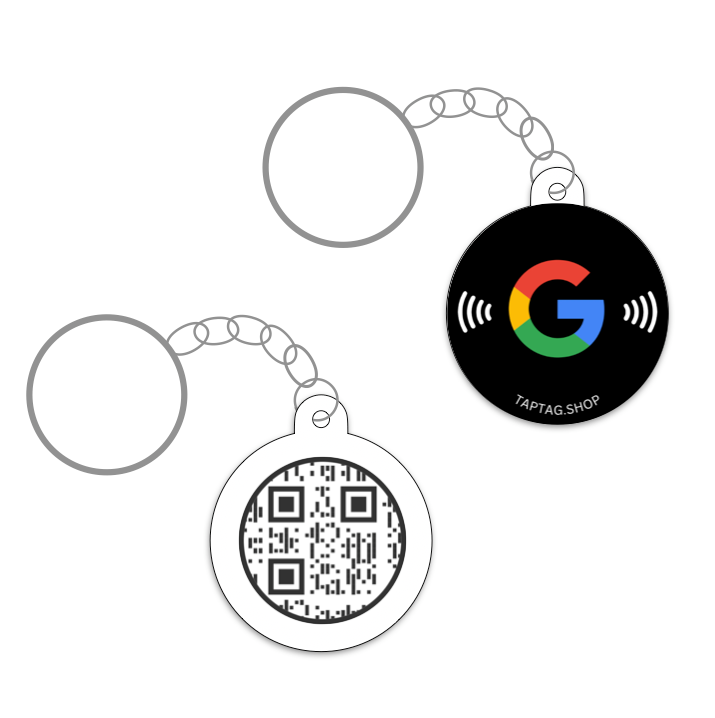 Tap Google Review Keychain w/ QR code