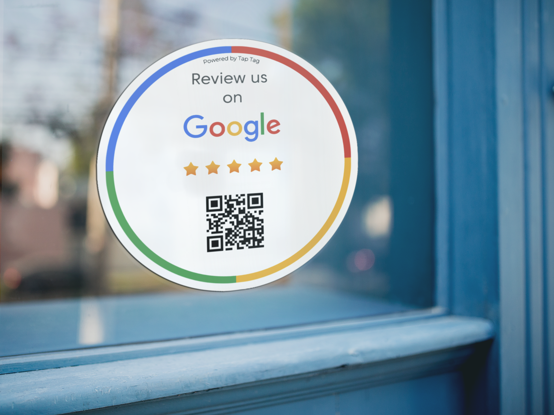 Google Stickers with QR code to leave google reviews.