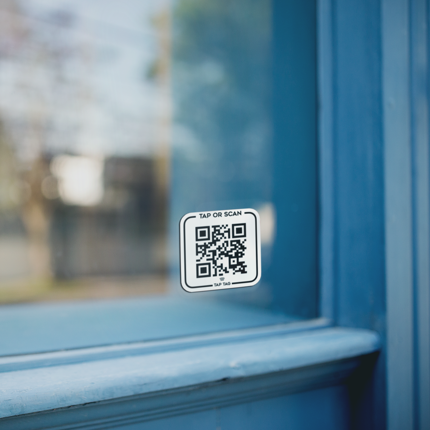 Tap QR Sticker. NFC sticker that taps with QR code