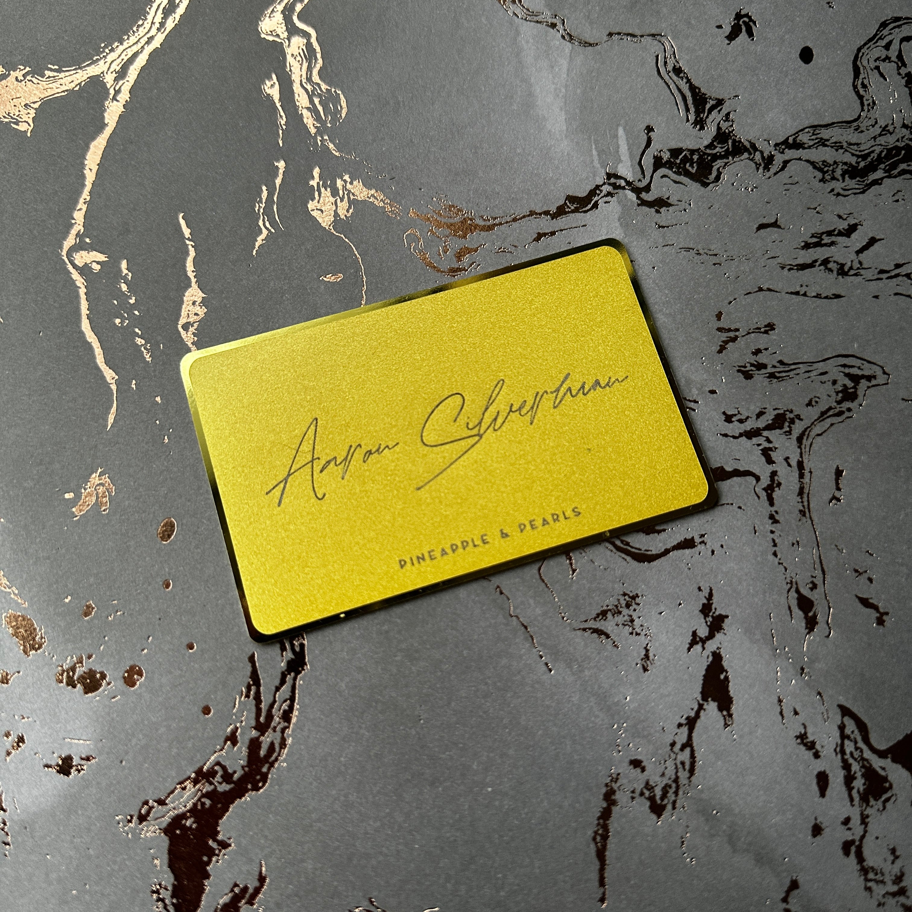 Custom gold plated nfc tap business card. tap to share contact info and digital profile