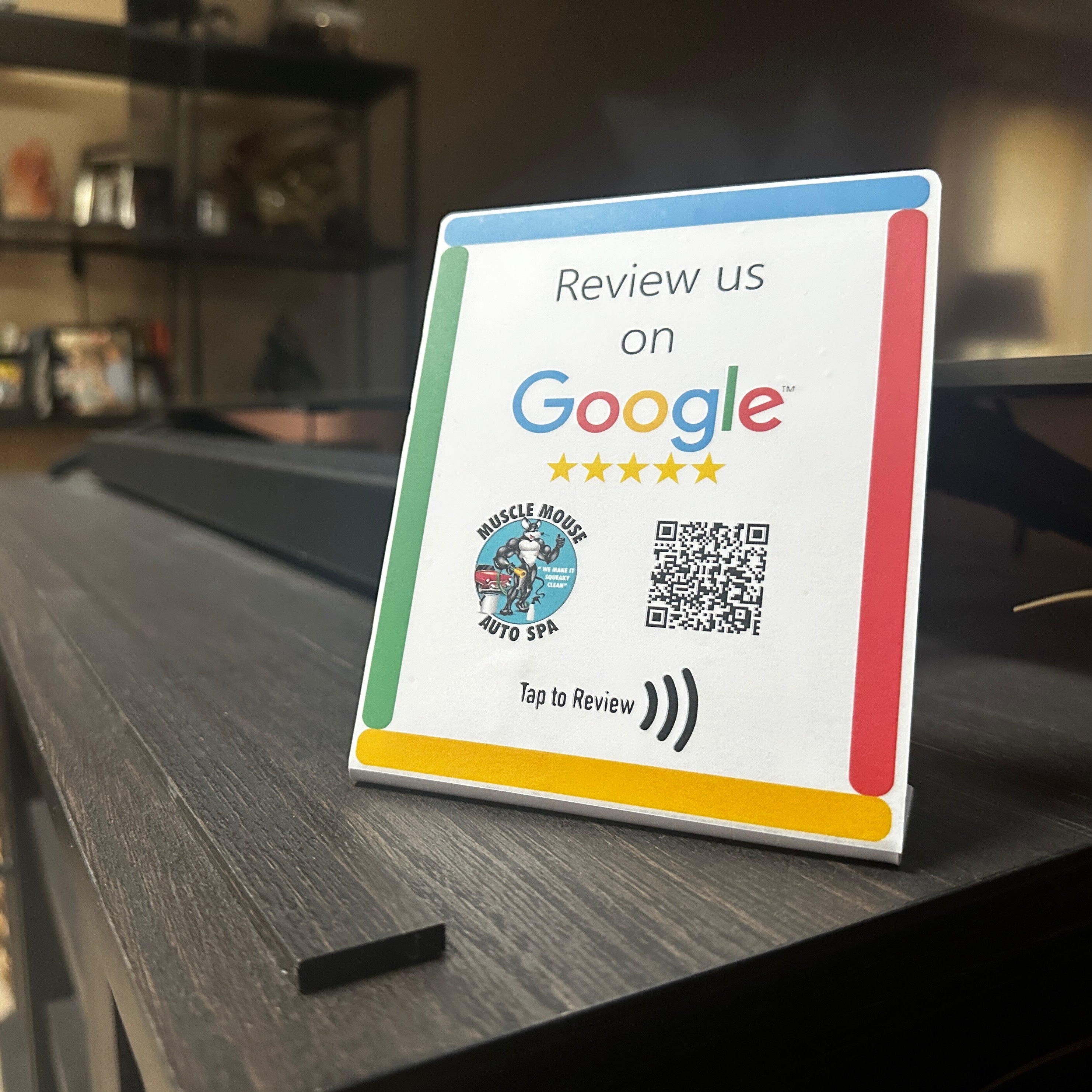 Stand up NFC tap and QR sign. Dynamic