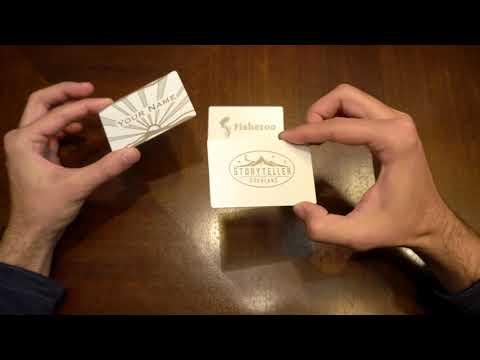 Custom White Tap Metal Business Card. Engraved silver on white. Tap to share contact information and digital profile video