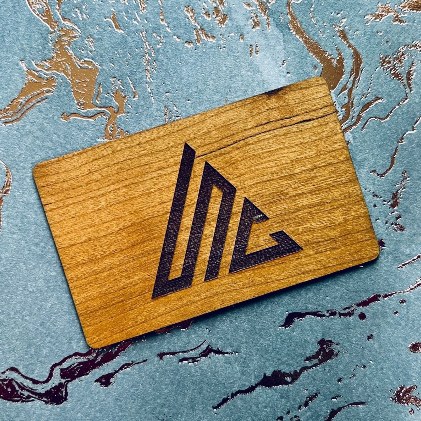 Custom Cherry wood nfc tap business card, tap to share contact info and digital profile. burn engrave