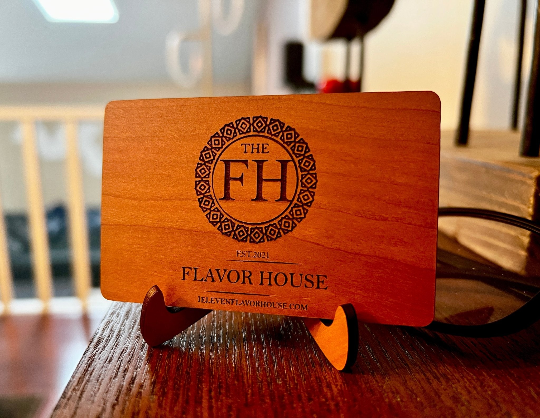 Custom Cherry wood nfc tap business card, tap to share contact info and digital profile. burn engrave