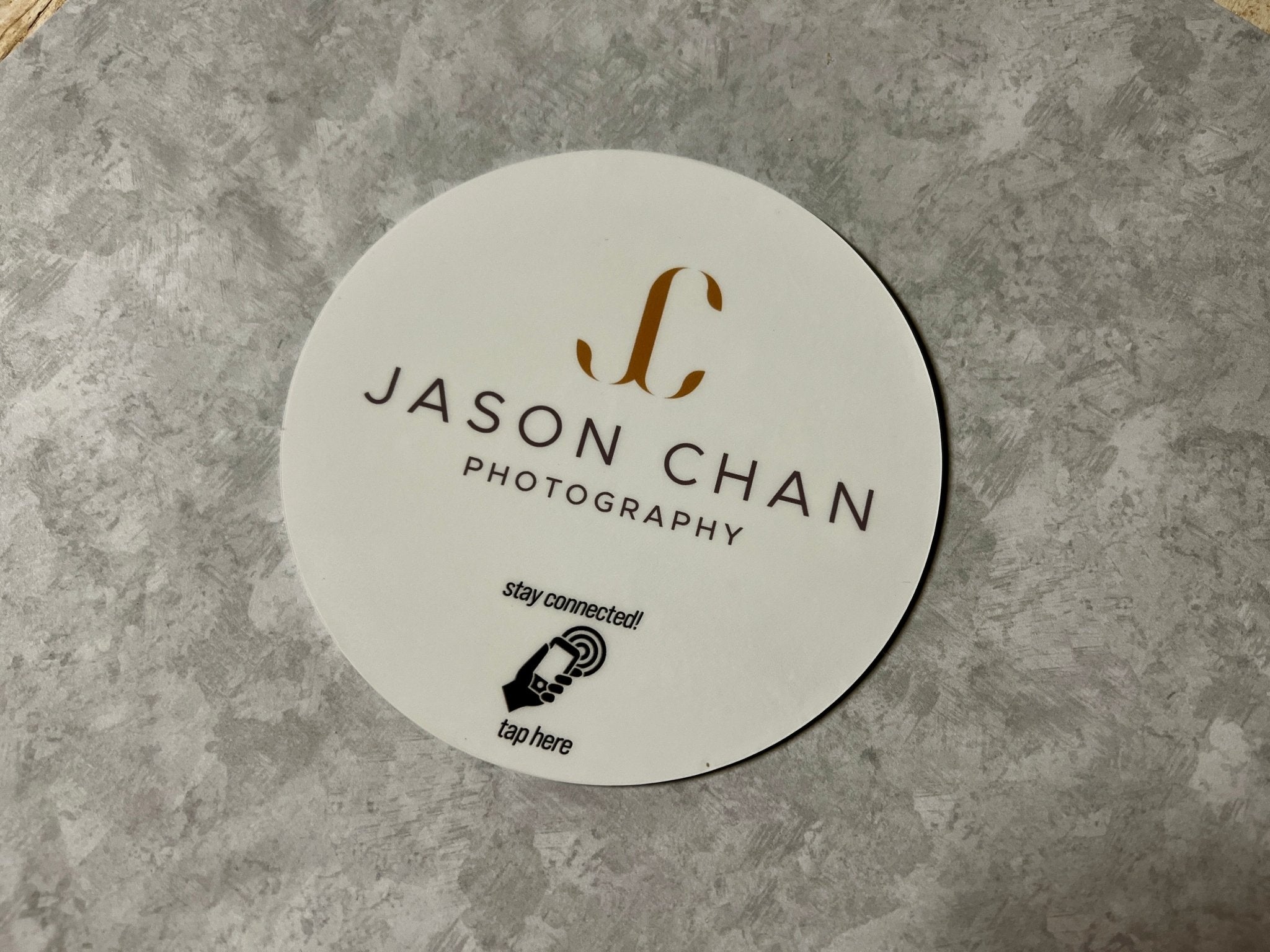 custom tap sticky counter sign plate. custom logo and qr, tap to share contact info and review site