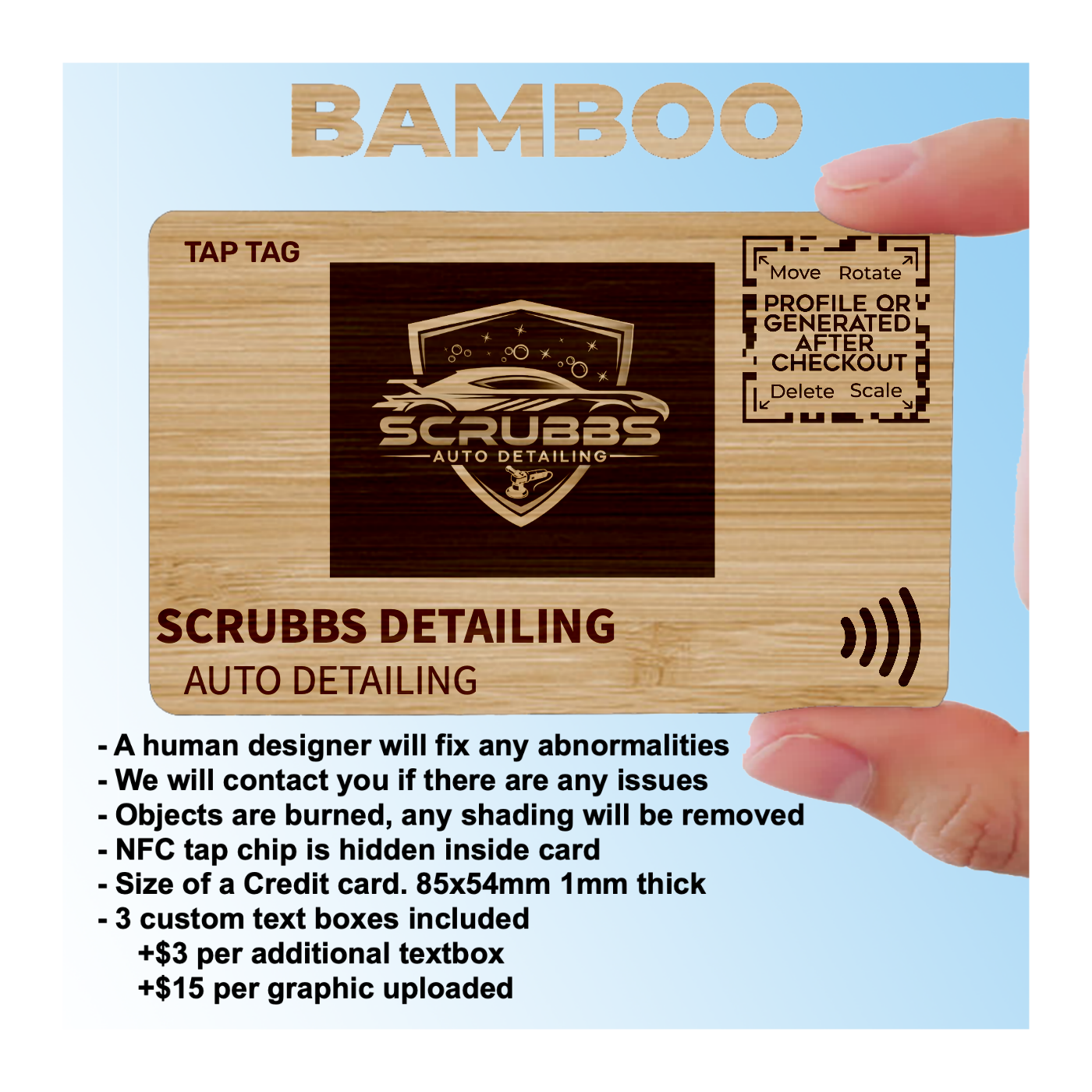 Sustainable Bamboo - Tap Business card