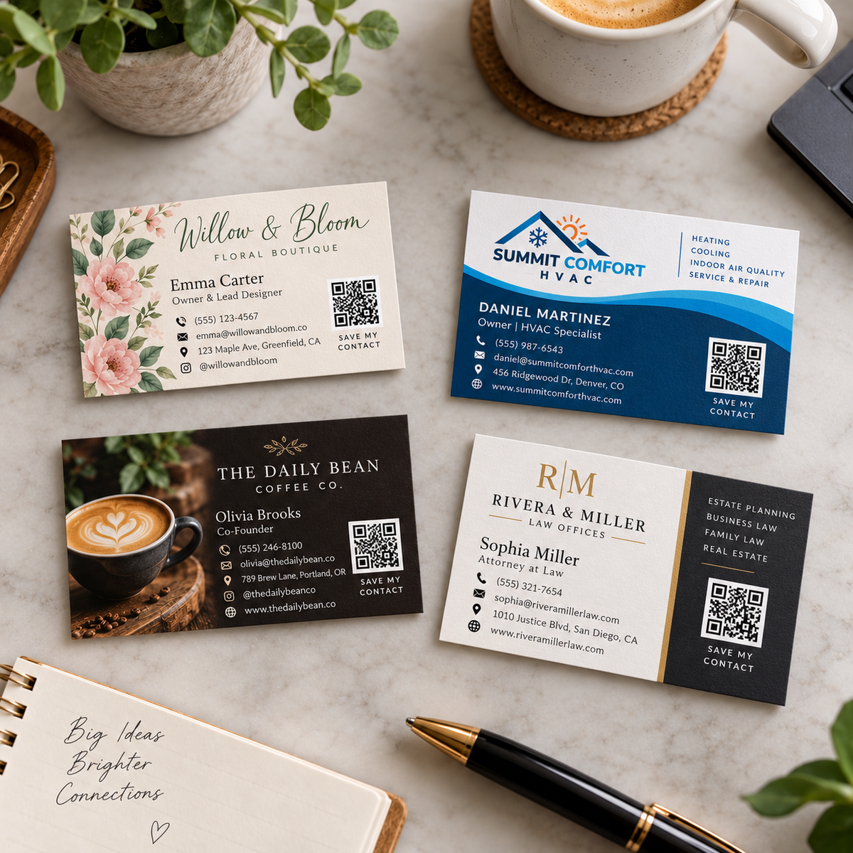 Paper QR code business cards that share you contact information when scanned. Fast turnaround and low prices. 