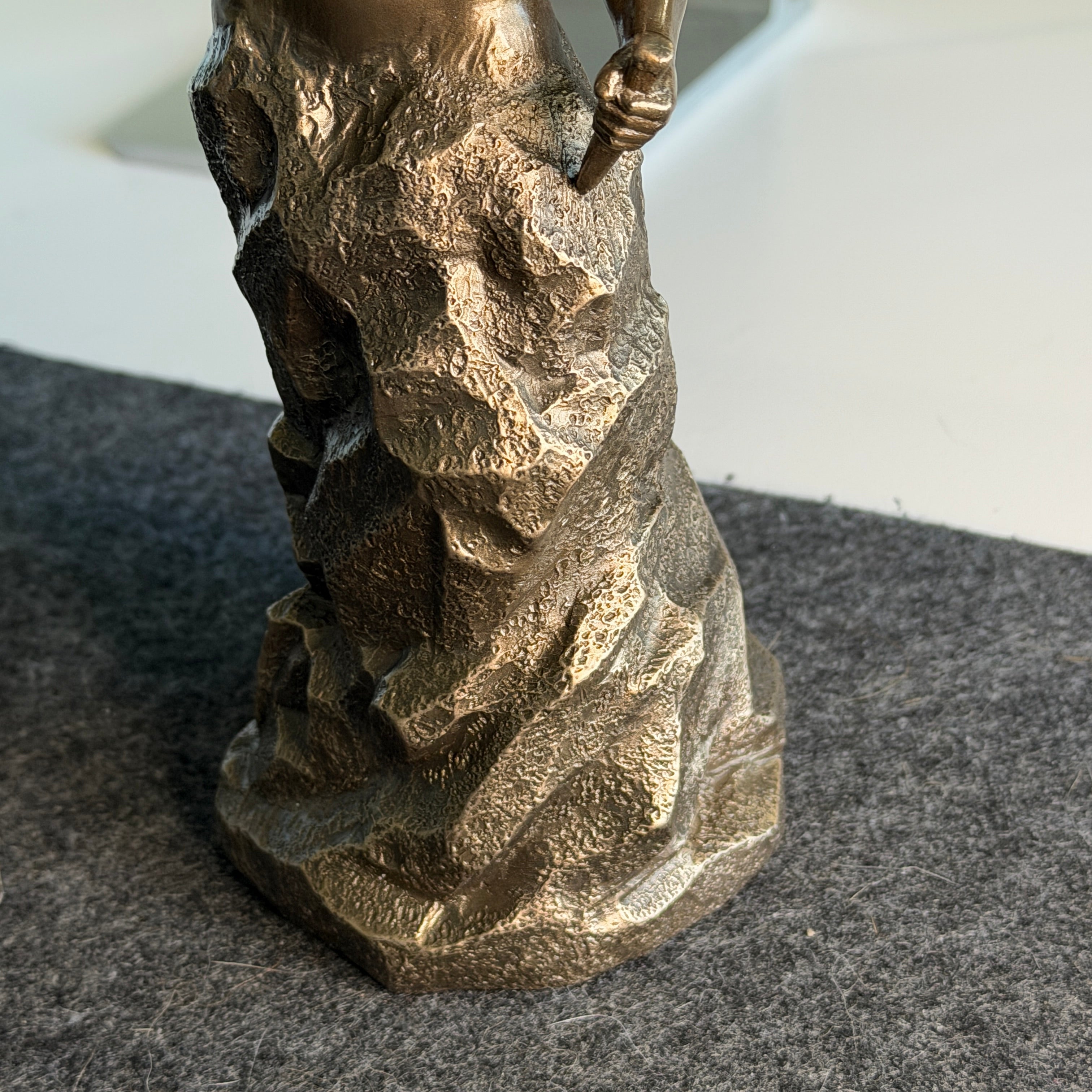 Self made man statue, gift for entrepreneurs and business professionals. Man chiseling himself. Man building himself. Figurine stature. 