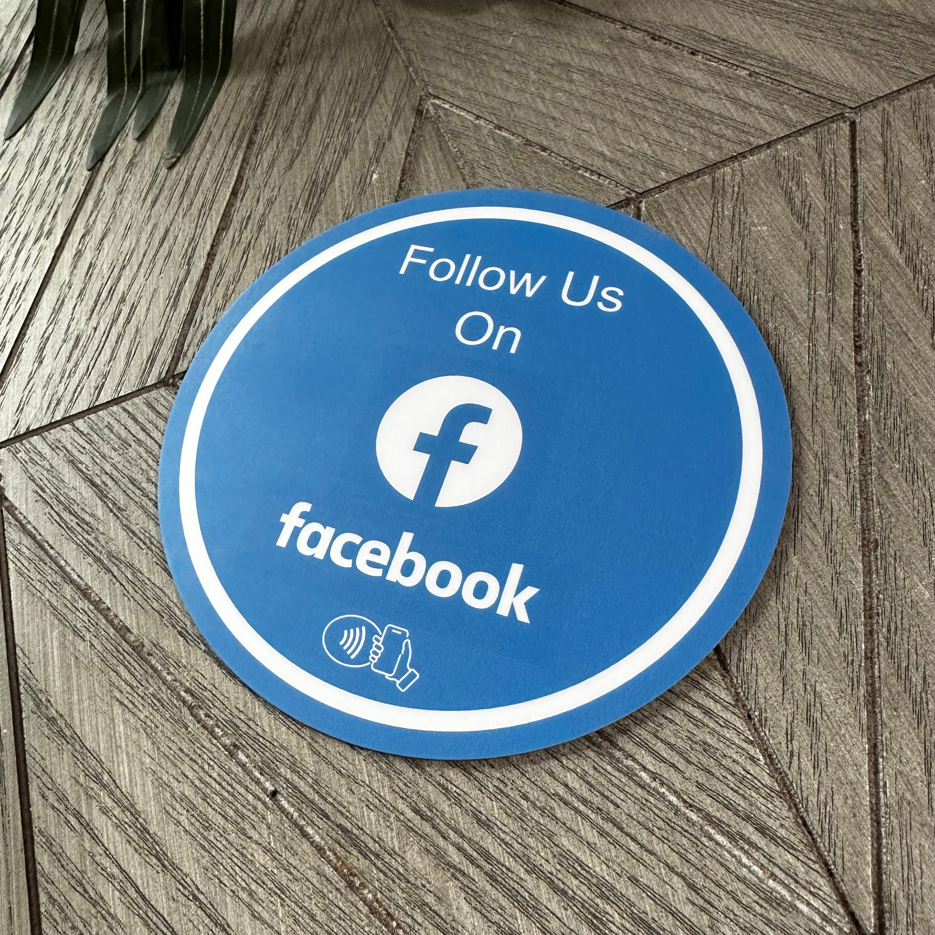 Tap Facebook review counter Plate, Counter sign, Tap for reviews. Sticky backside