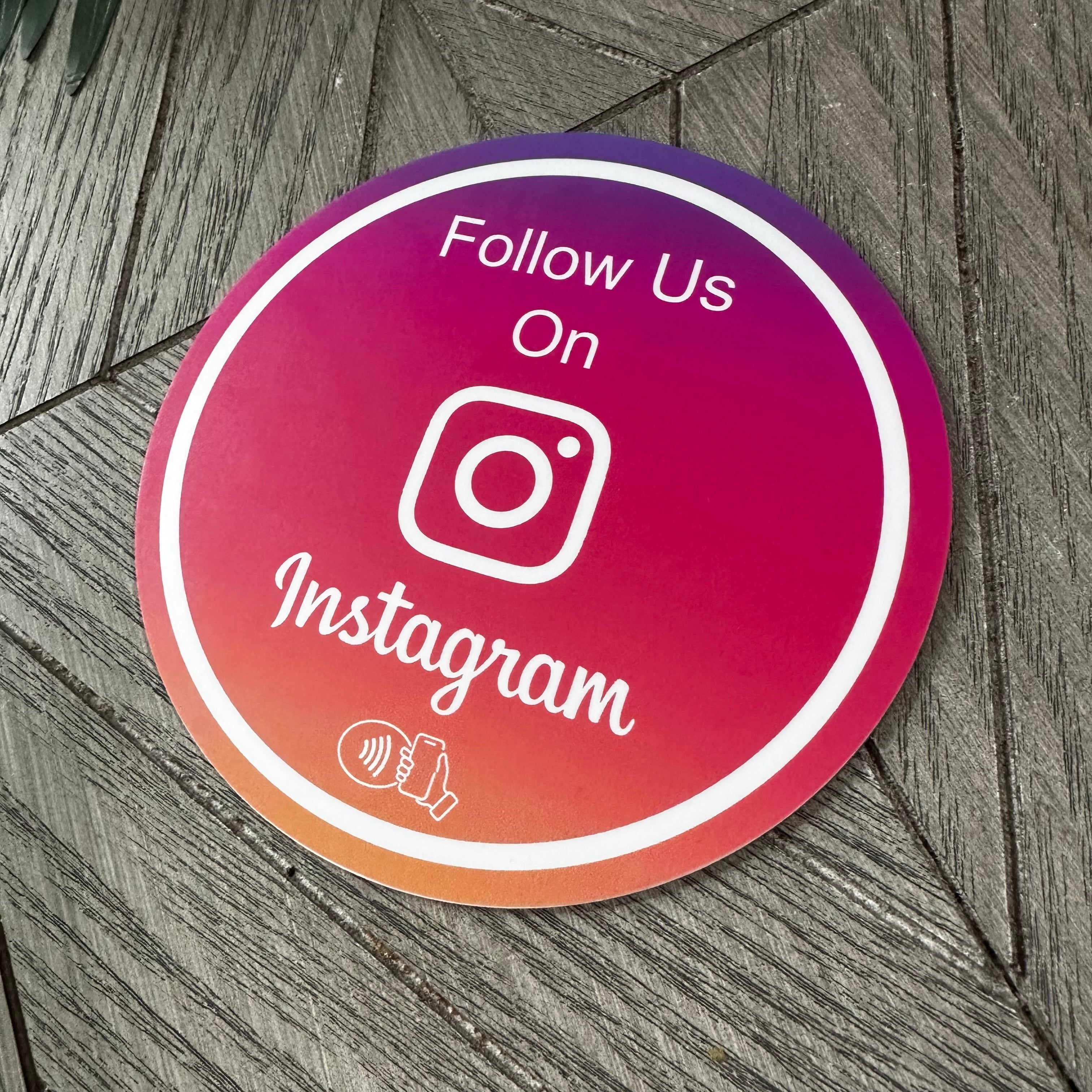 Tap instagram review counter Plate, Counter sign, Tap for likes. Sticky backside