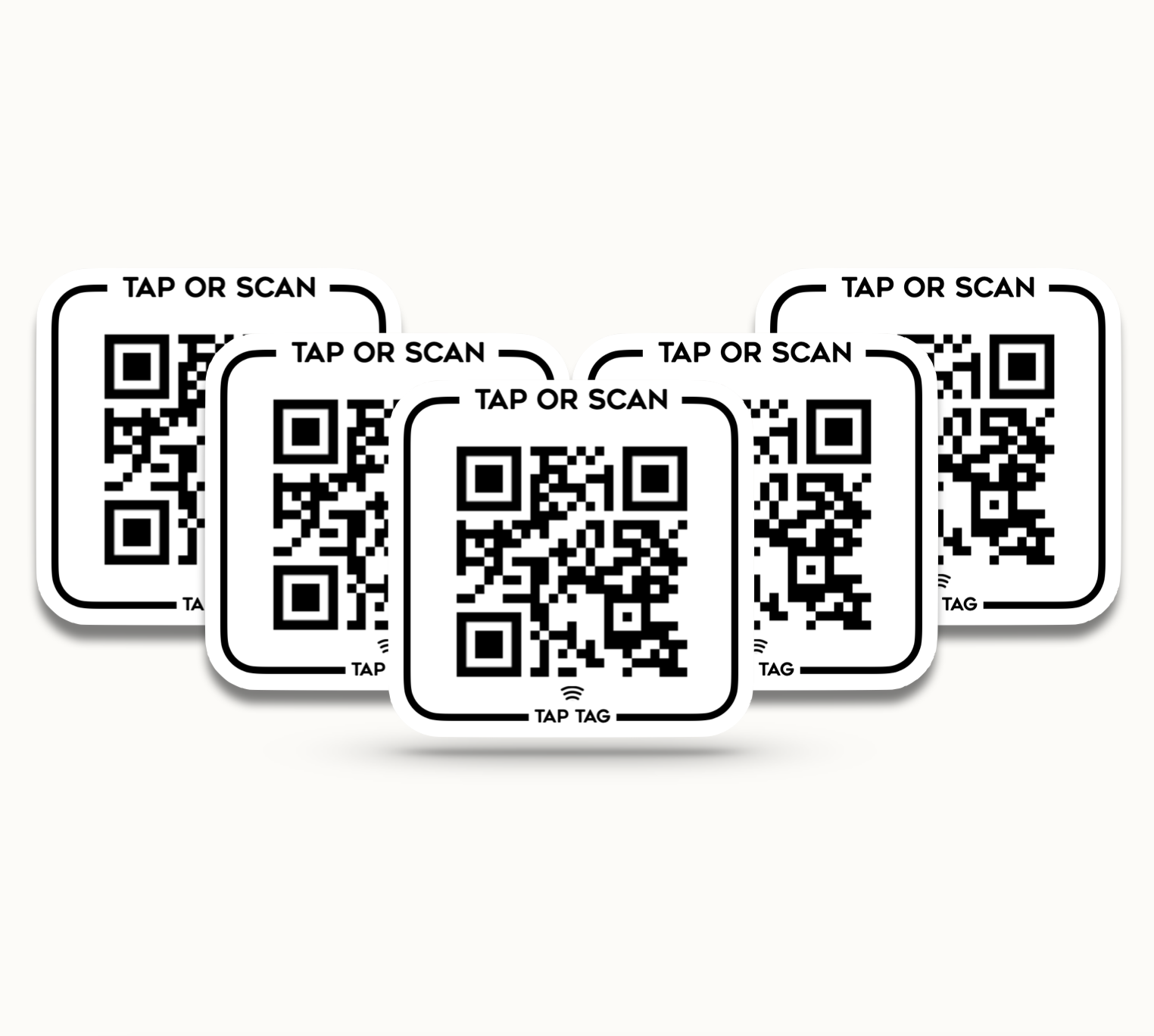 Paquete de pegatinas QR NFC: toque o escanee