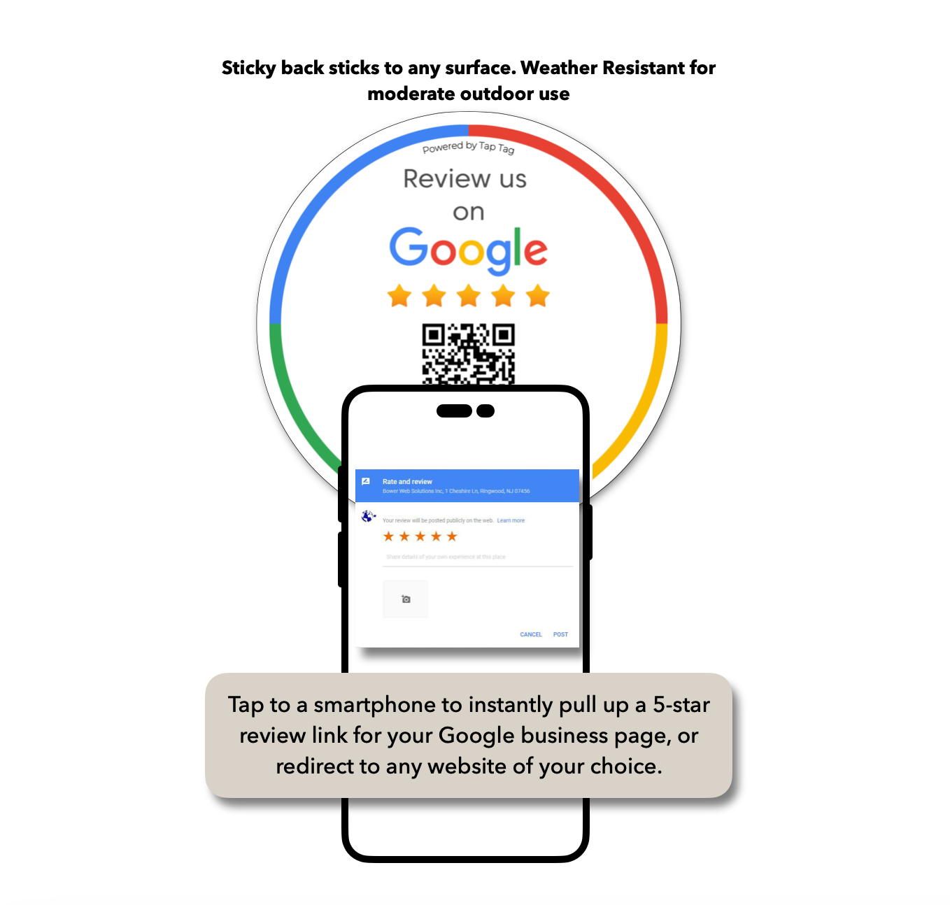 Google Tap Review Sticky Counter Sign