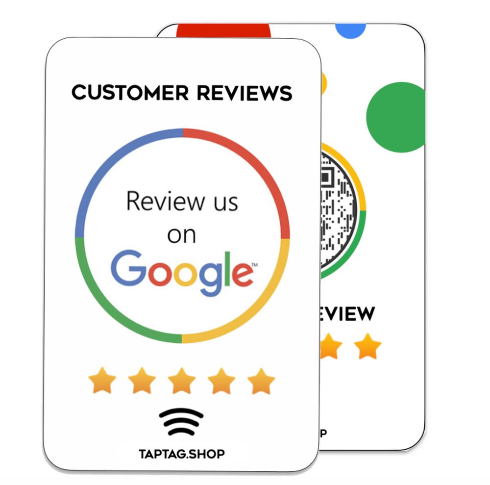 Tap Tag Review Card with QR | Google, Trustpilot, TripAdvisor Reviews