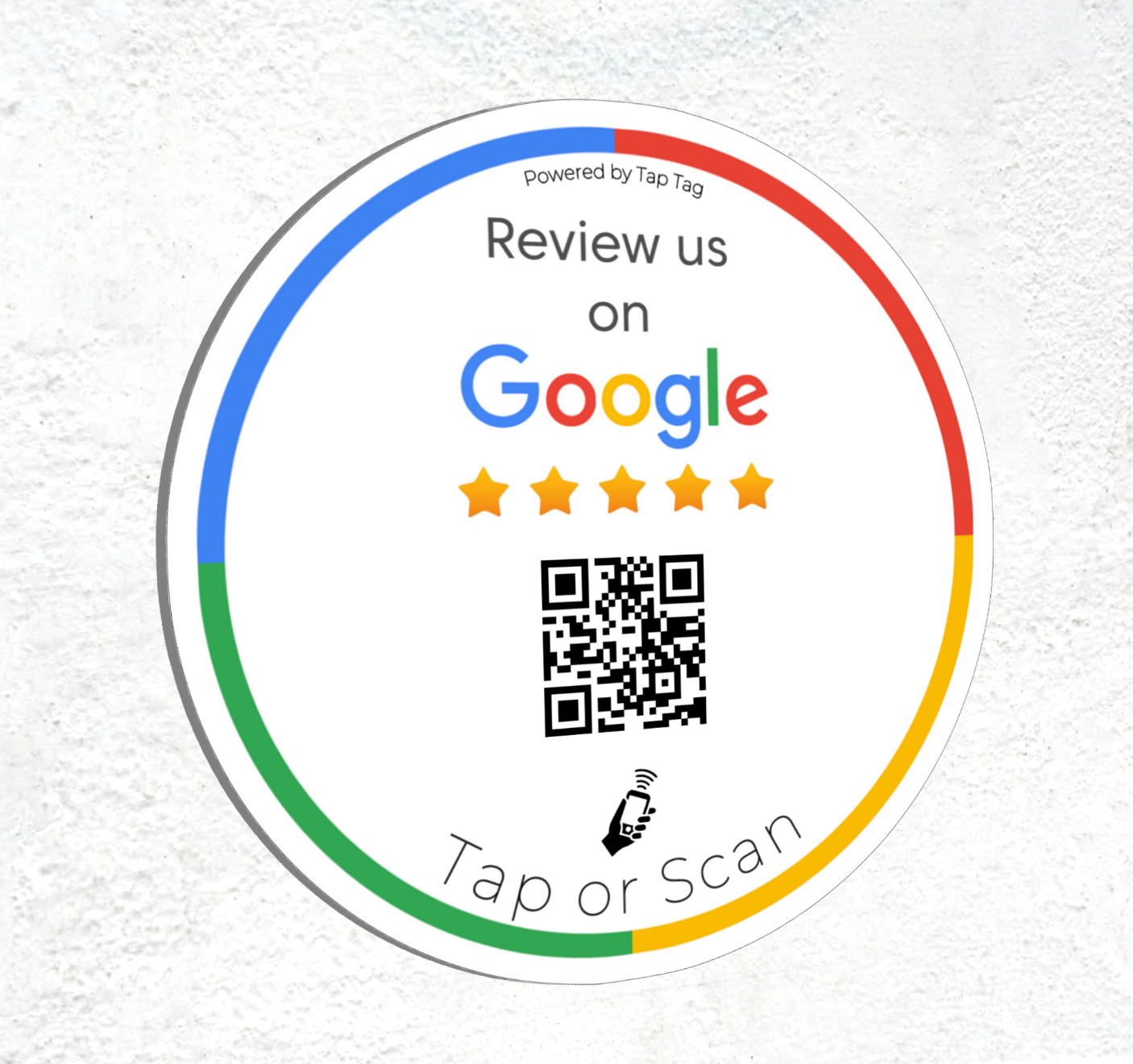 Tap Google Review Sticky Counter Plate