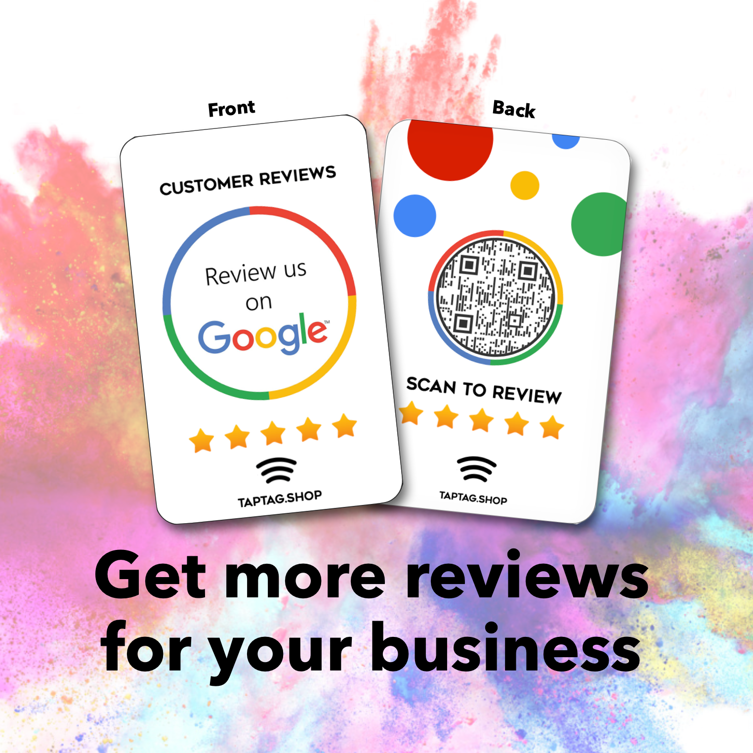Credit card sized tap google card & Tap review card, Google Review, Tap Card