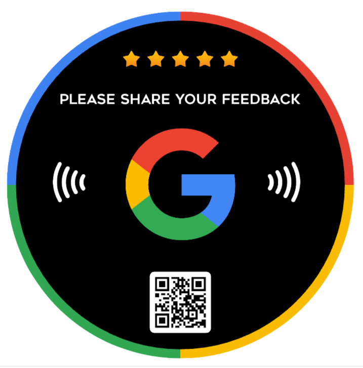 Tap Google Review Sticky Counter Plate