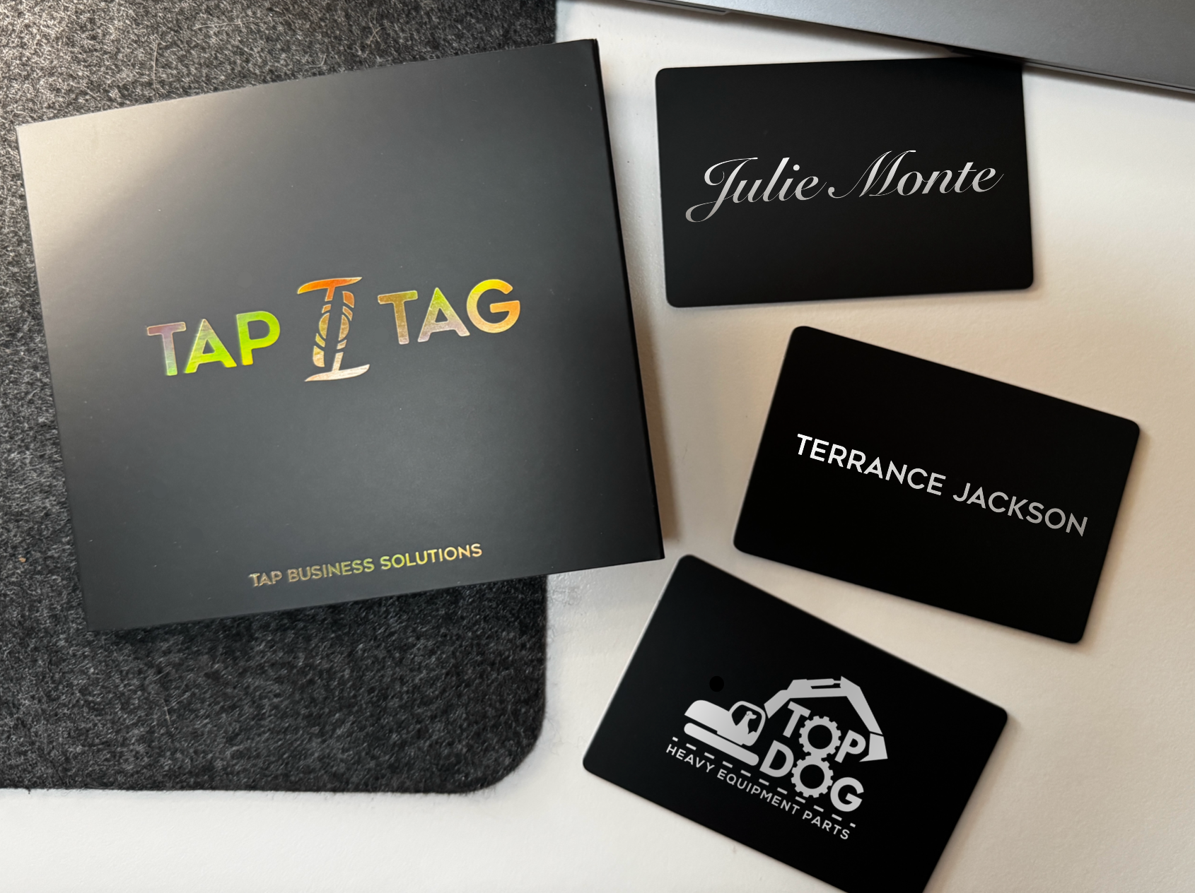 Black steel Tap card custom graphics 
