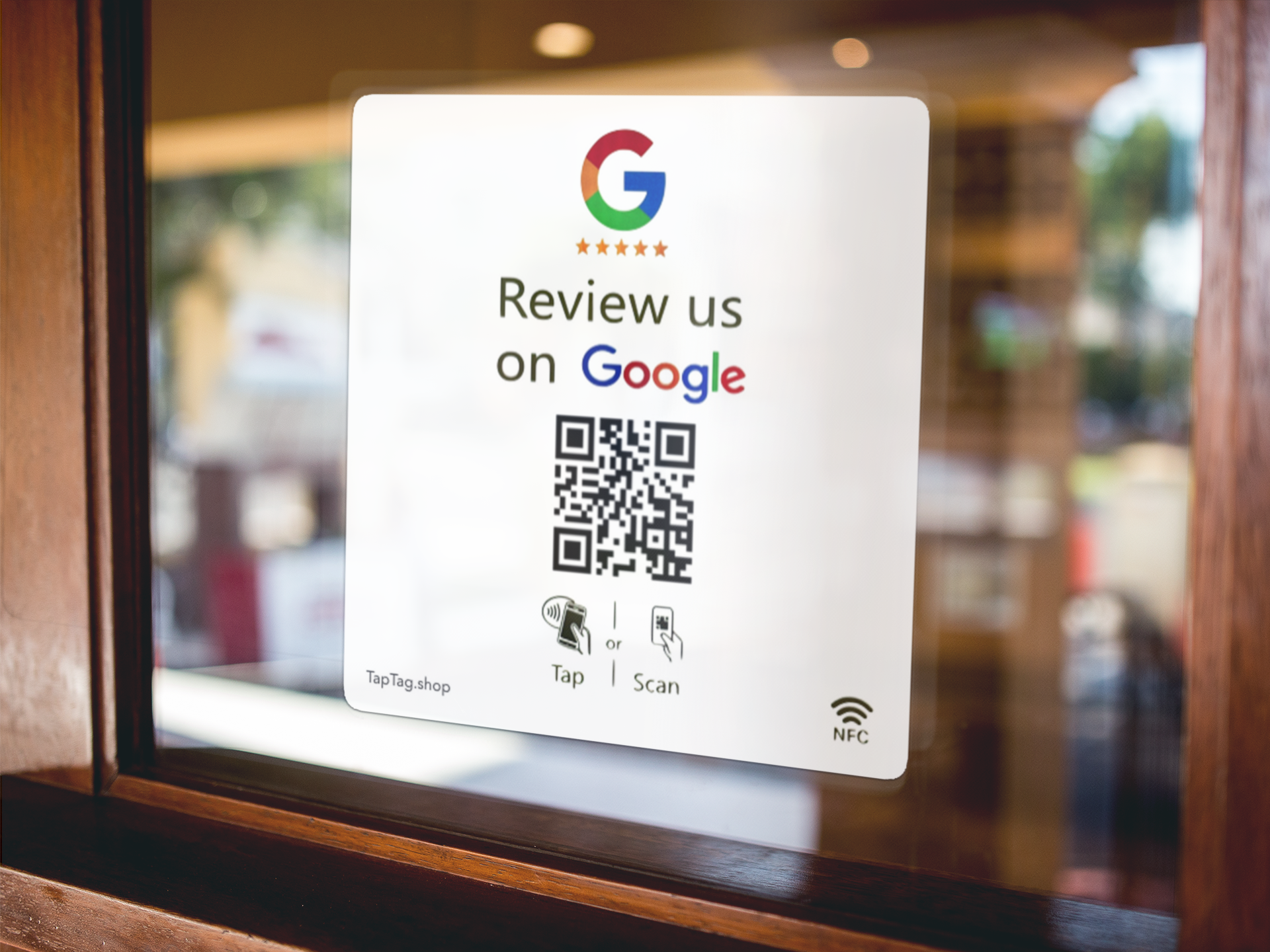 Tap / QR Window Review Sticker - Printed both sides