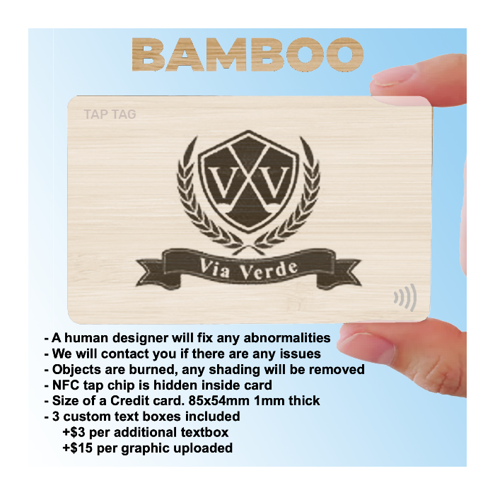 Sustainable Bamboo - Tap Business card