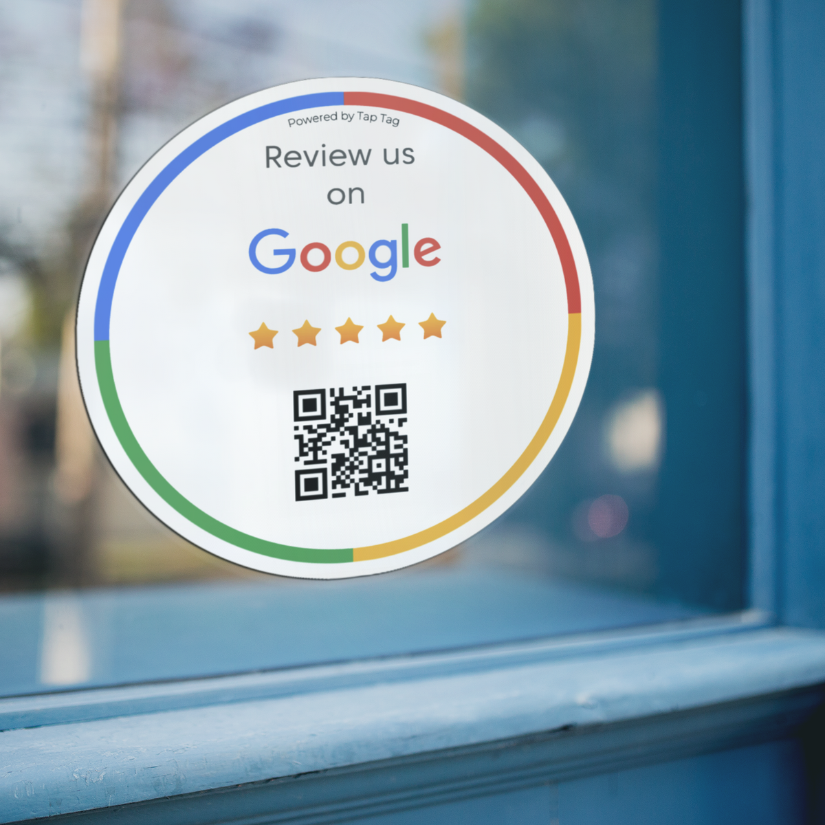 Google Stickers with QR code to leave google reviews. 