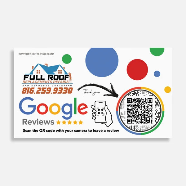 Custom Paper Handout Google Review Cards | 500 or 1,000 Pack