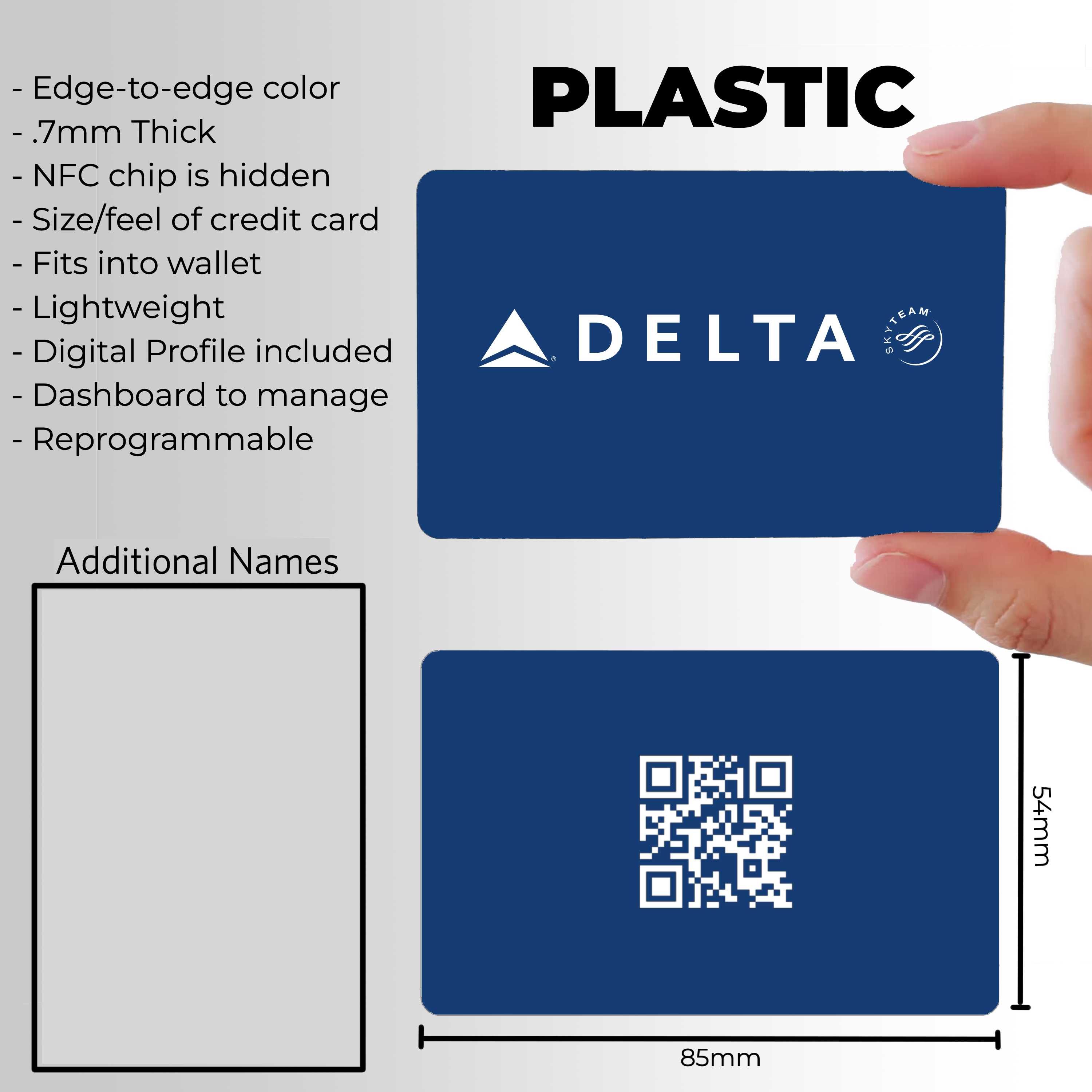 Tarjeta de visita Delta NFC - Plástico