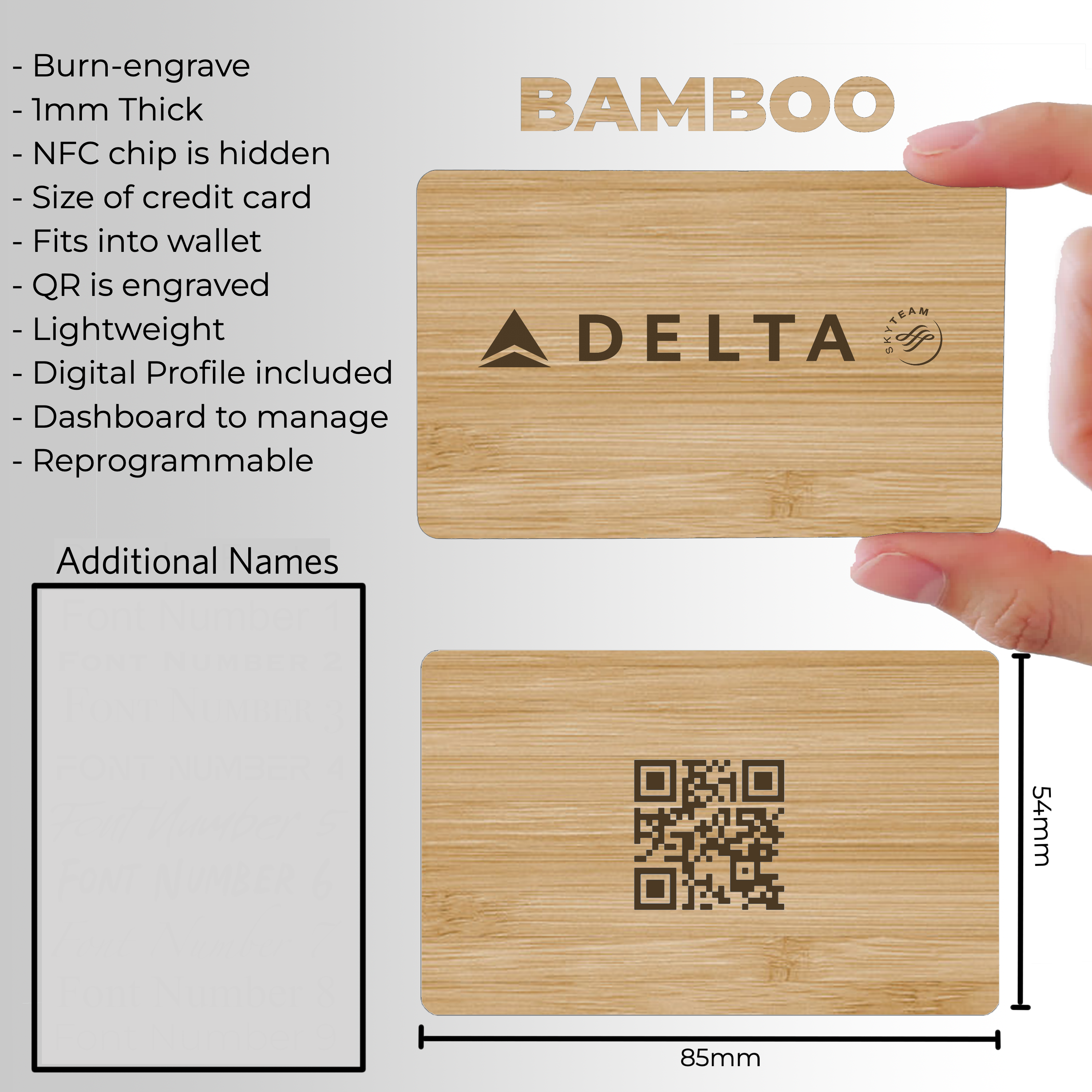 Carte de visite Delta NFC - Bambou
