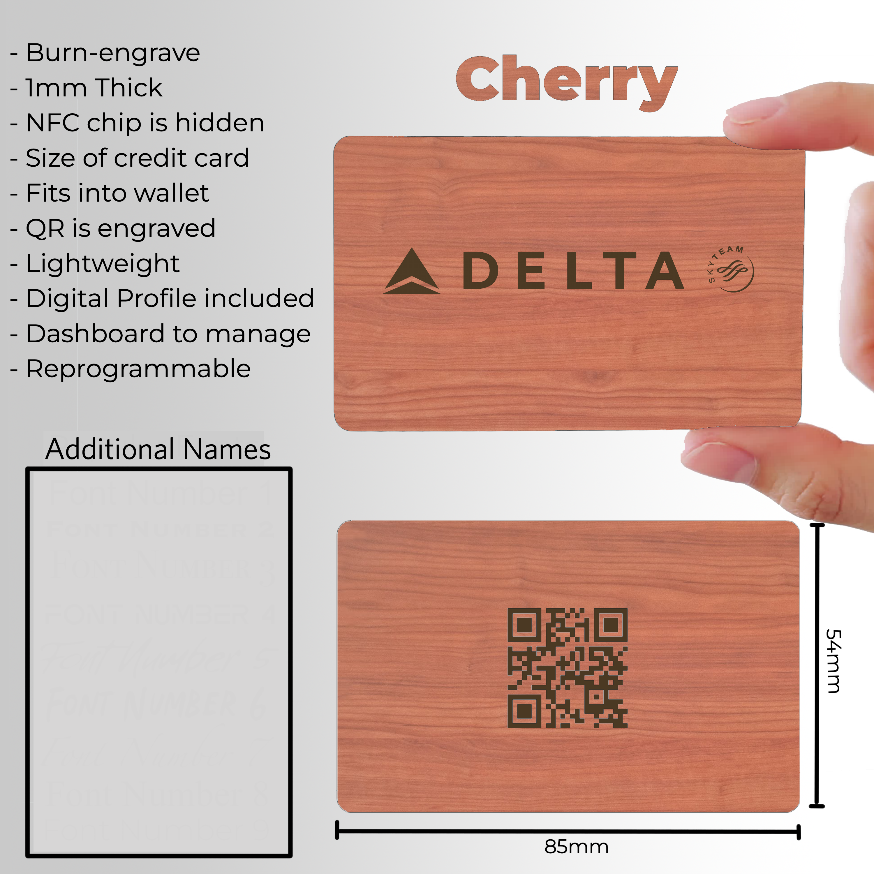 Tarjeta de visita Delta NFC - Cereza