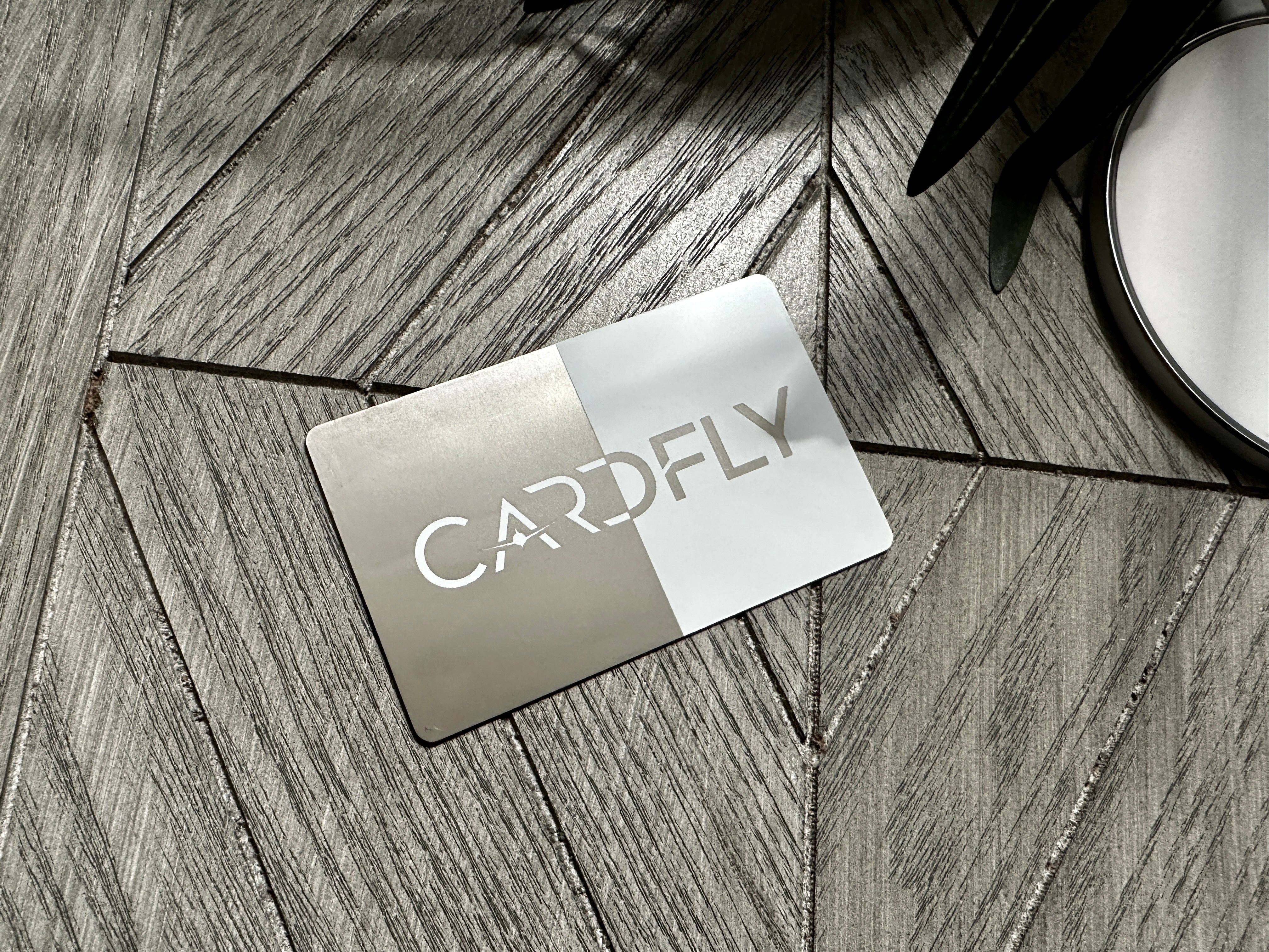 Pearl White Anodized Steel - Tap Business Card