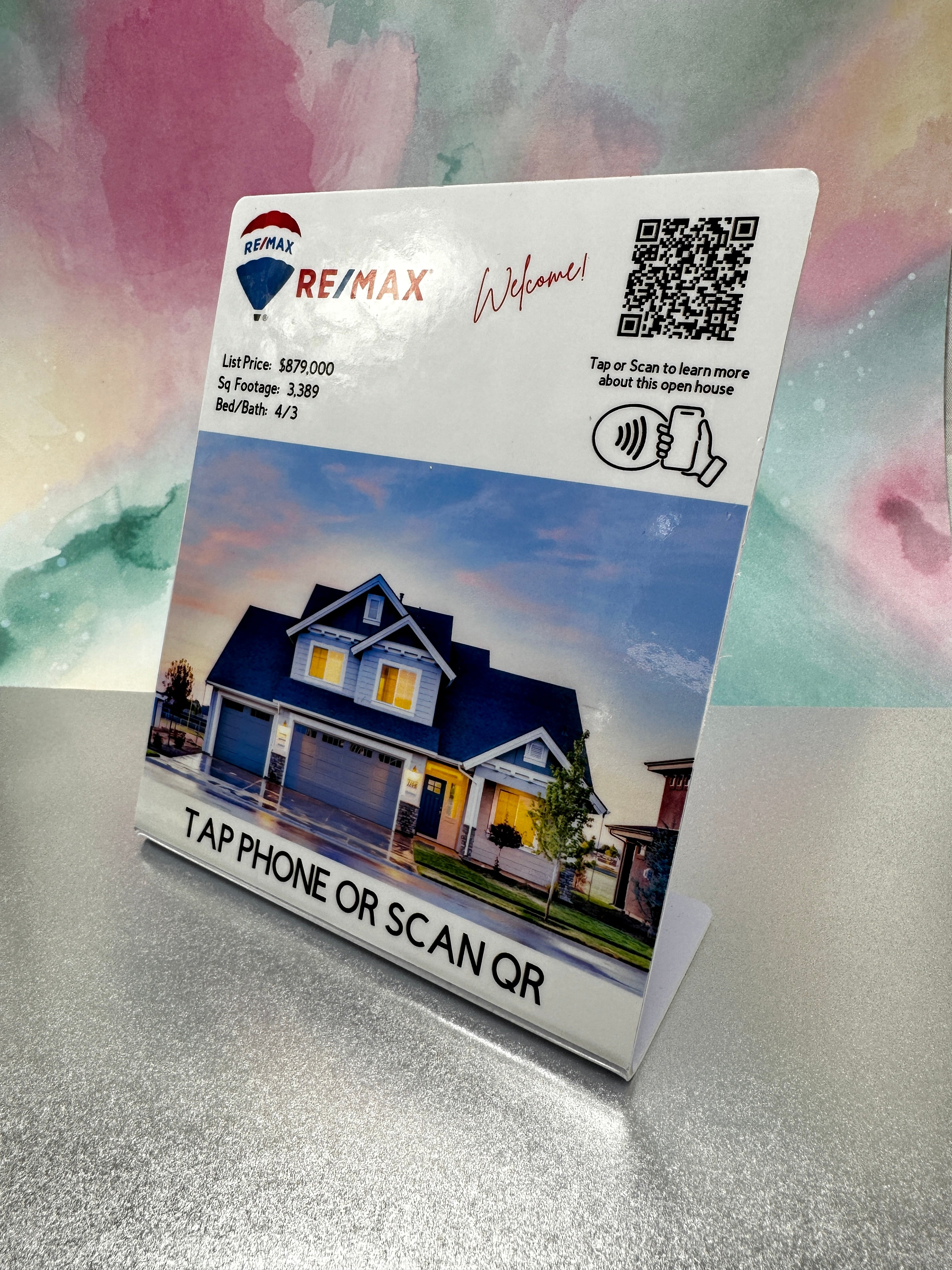 Real estate listing NFC tap sign dynamic 