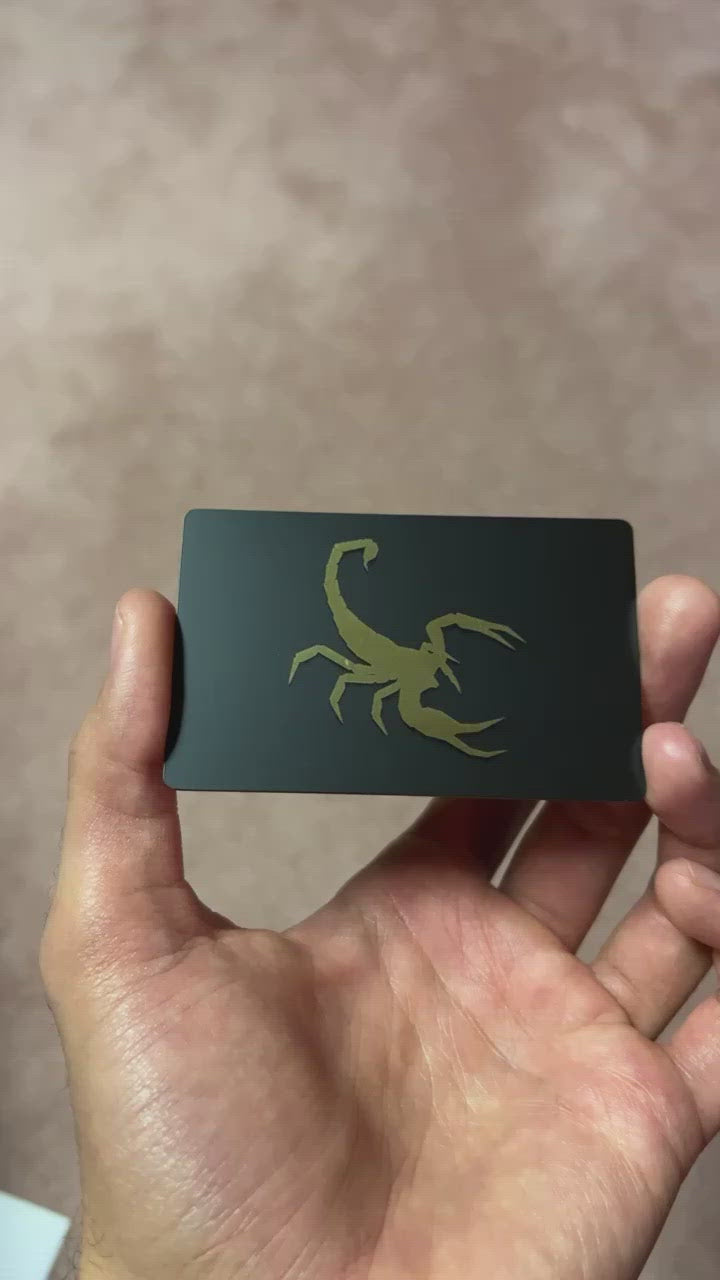 Brass scorpion business card