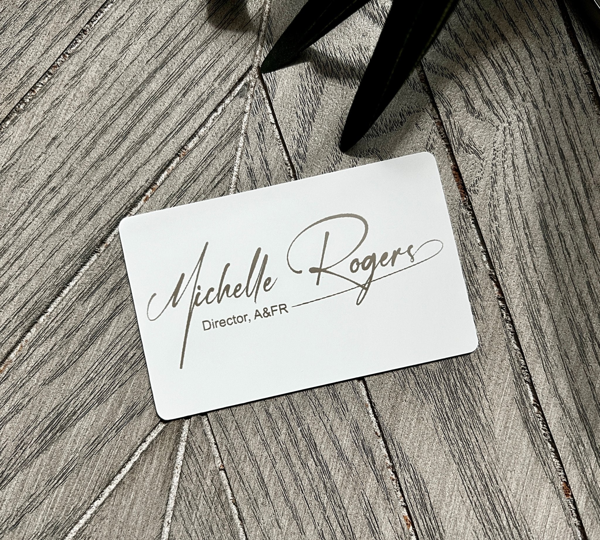Pearl White Anodized Steel - NFC Business Card - Tap Tag