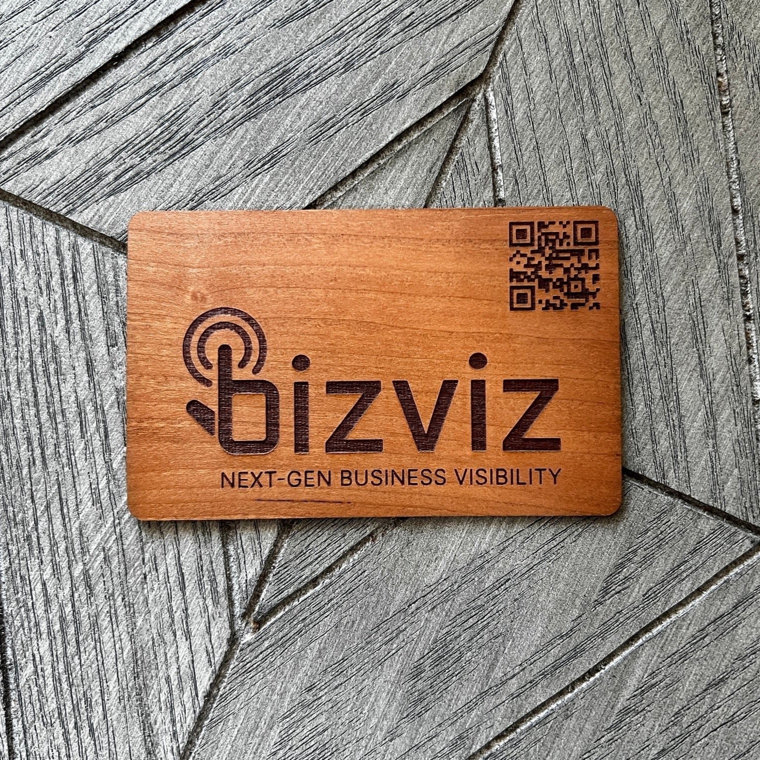 Custom Cherry wood nfc tap business card, tap to share contact info and digital profile. burn engrave